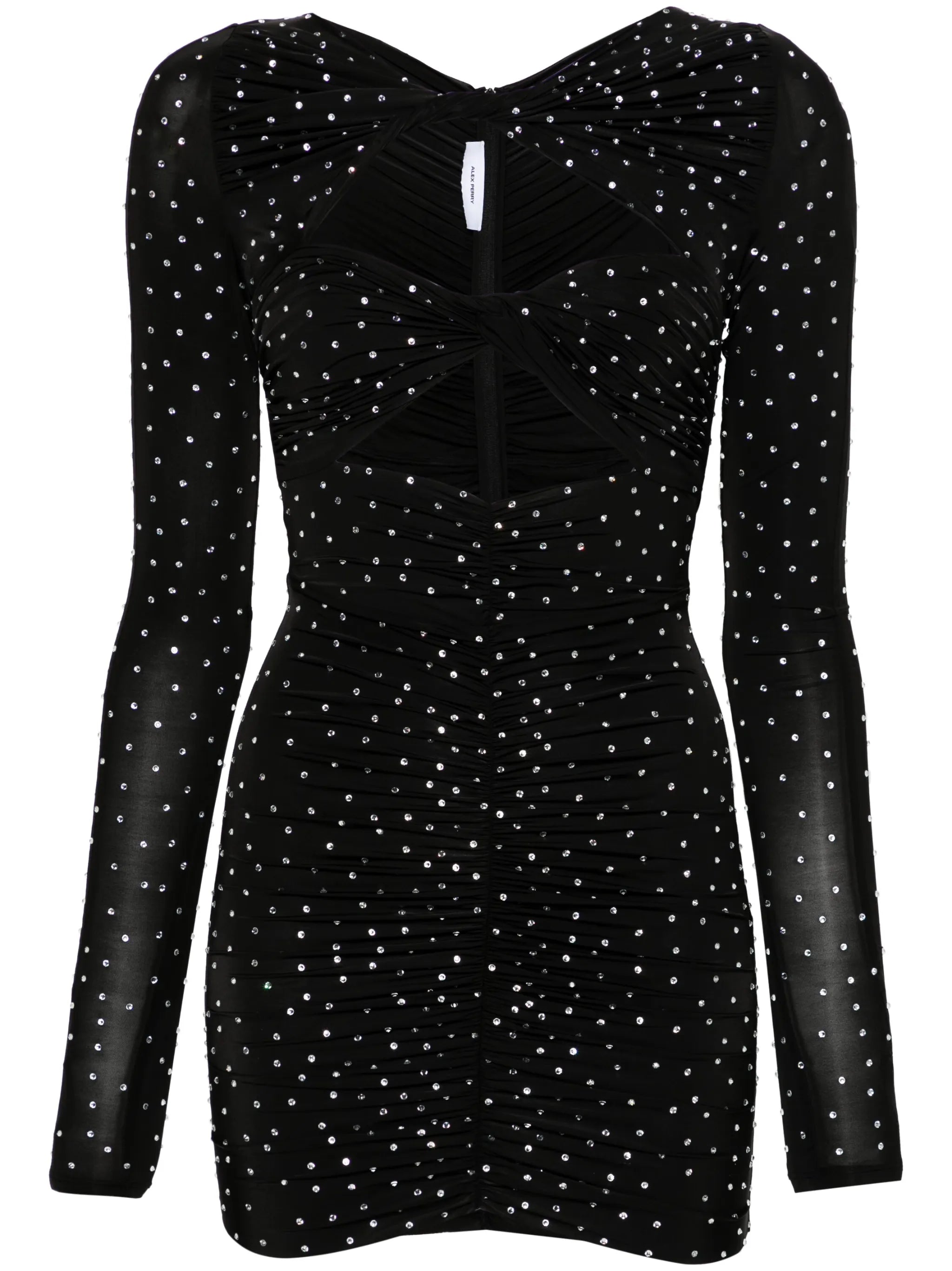 crystal-embellished ruched minidress