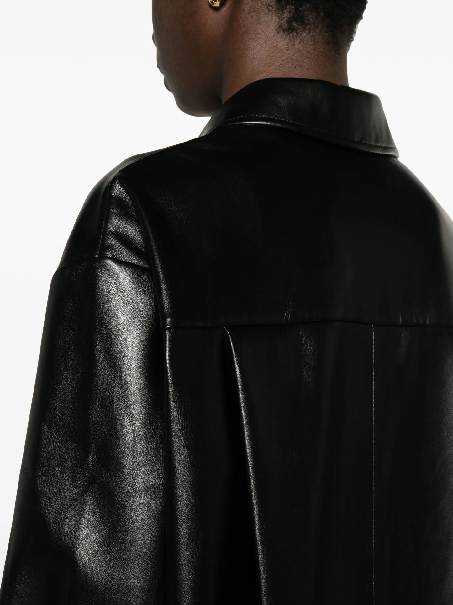 Chrissie faux-leather shirt