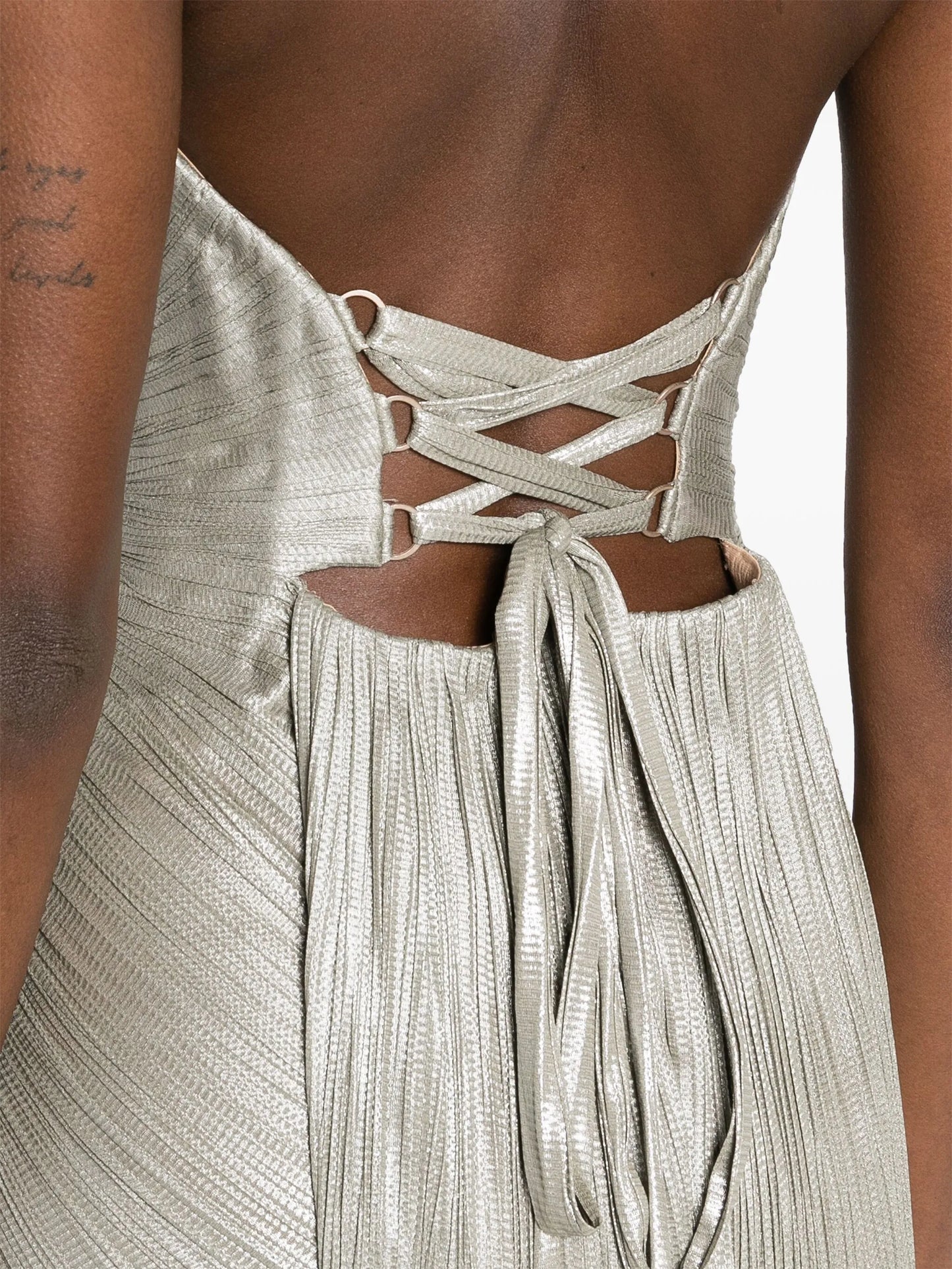 Reina plissé silk gown