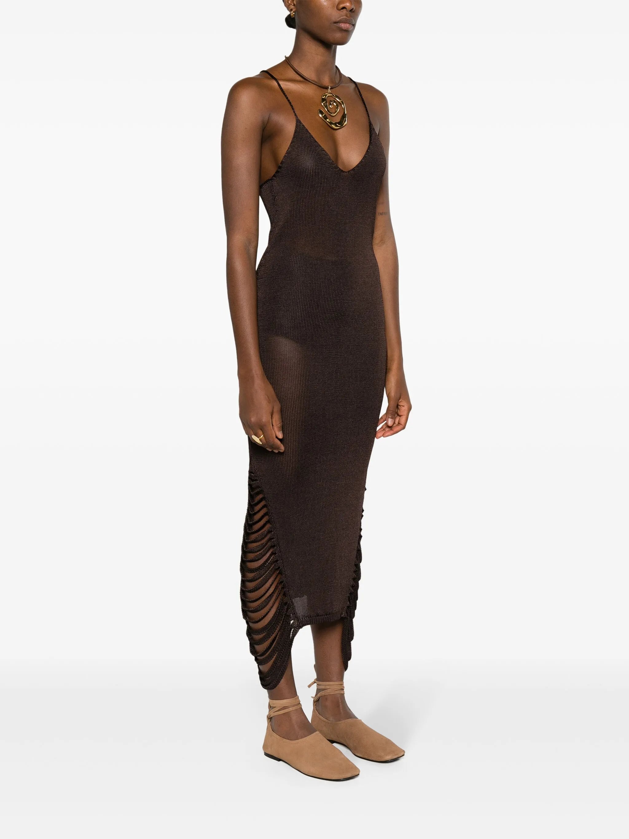 Stalacite slip midi dress