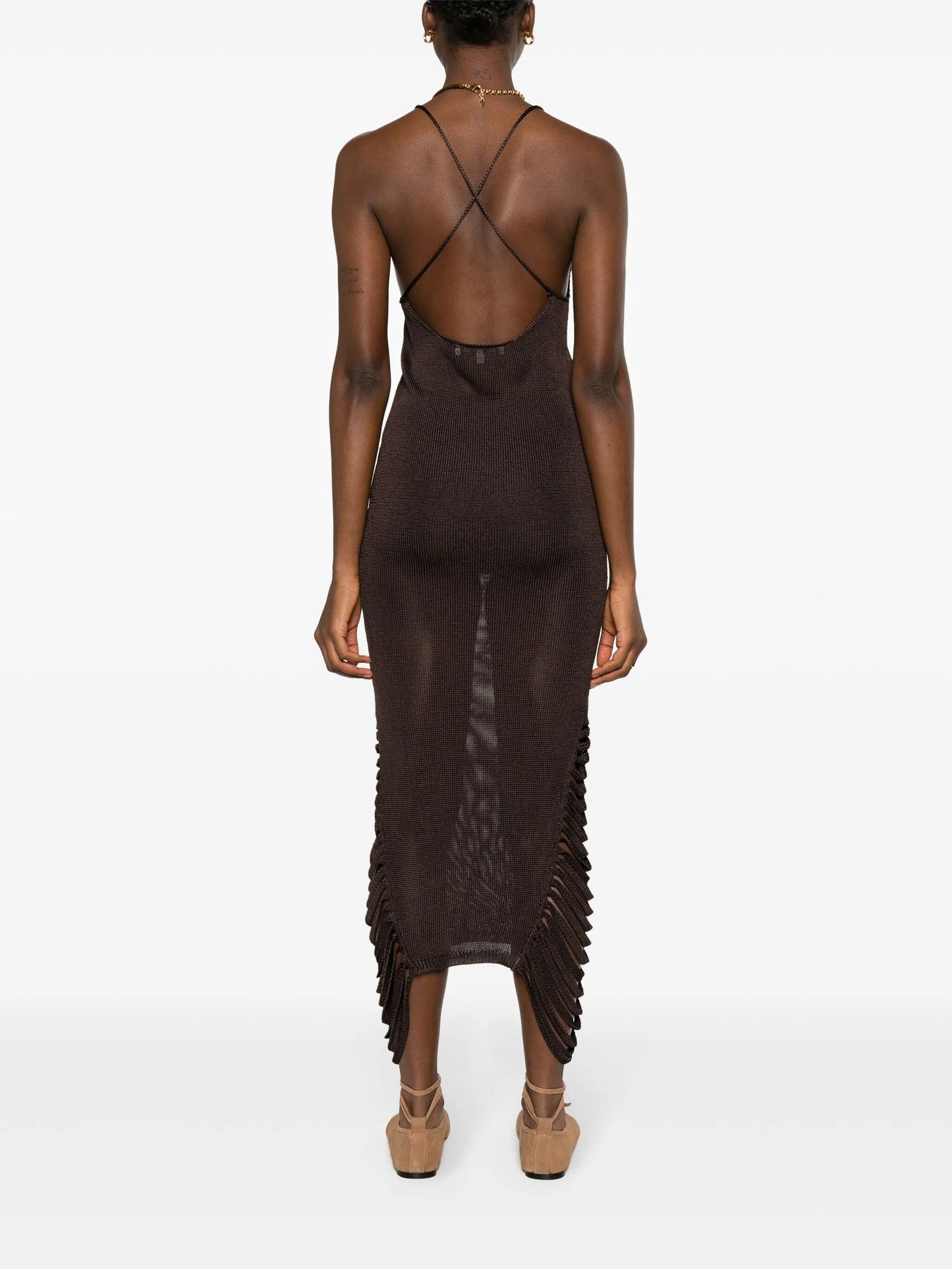 Stalacite slip midi dress
