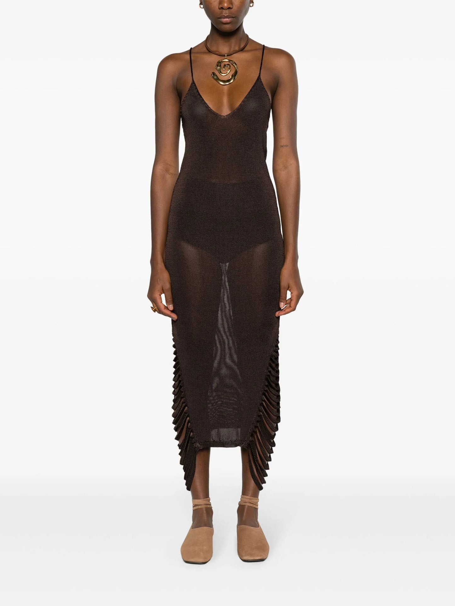 Stalacite slip midi dress