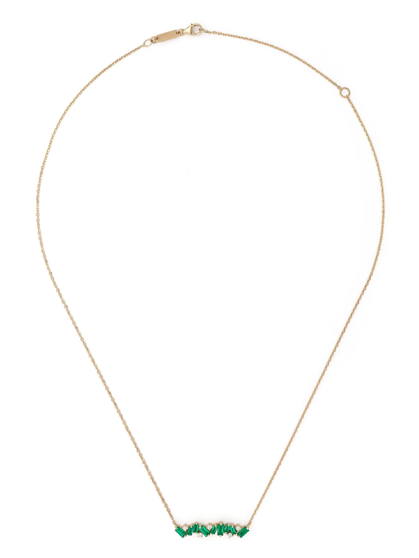 18kt yellow gold Frenzy emerald and diamond necklace
