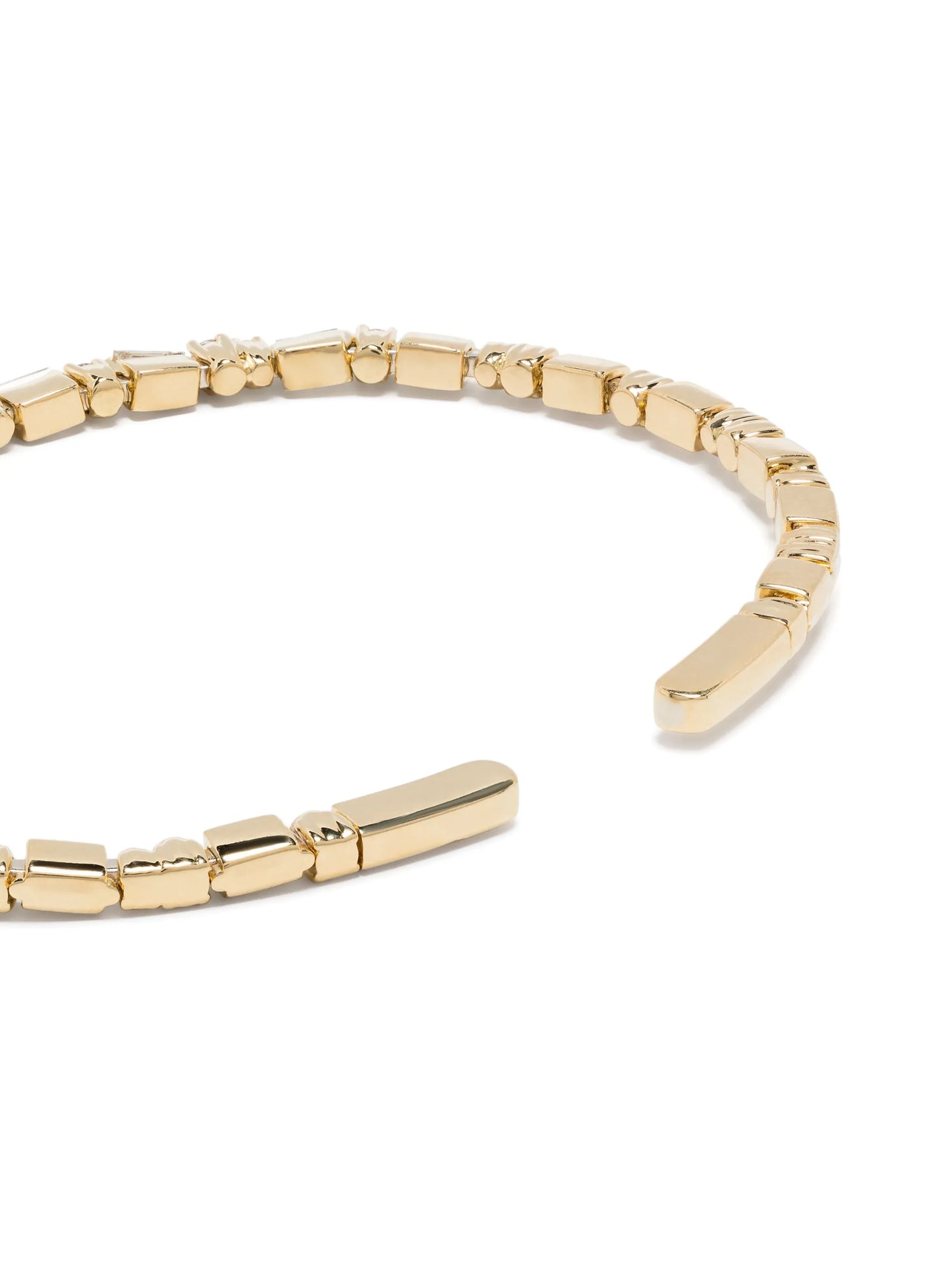 18kt yellow gold Thin Mix diamond open-cuff bracelet