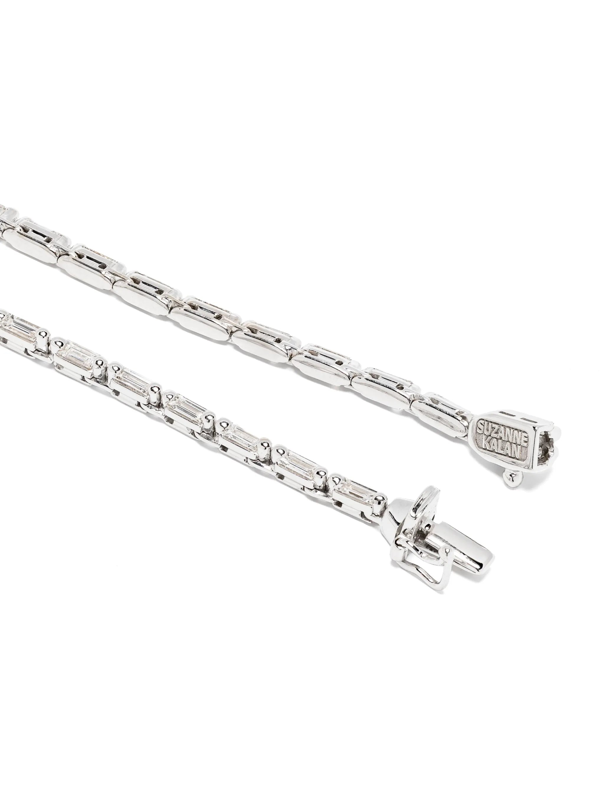 18kt white gold Linear diamond tennis necklace
