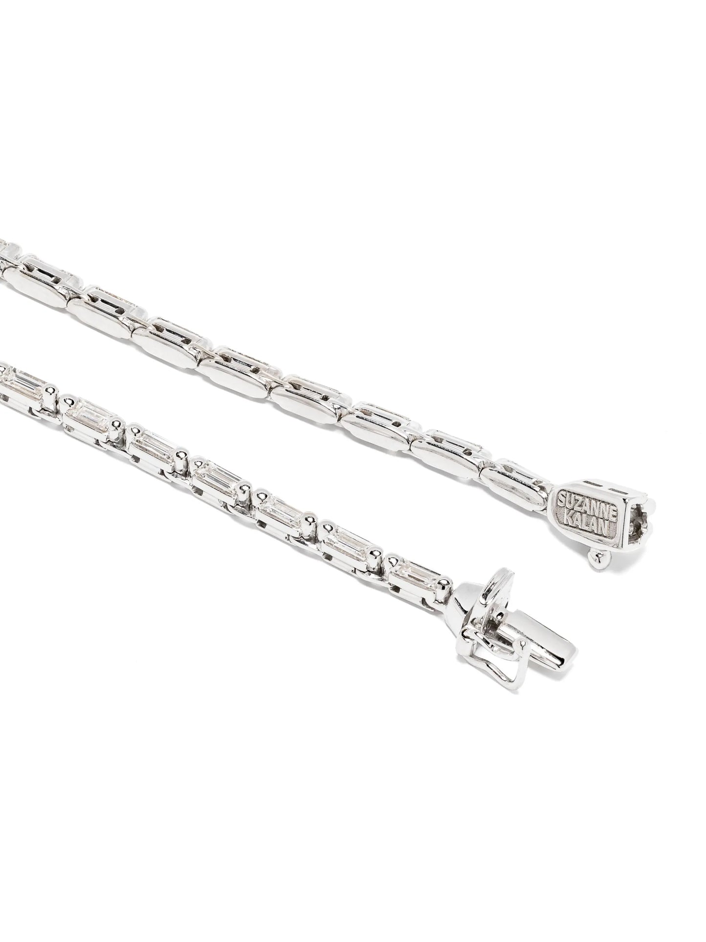 18kt white gold Linear diamond tennis necklace