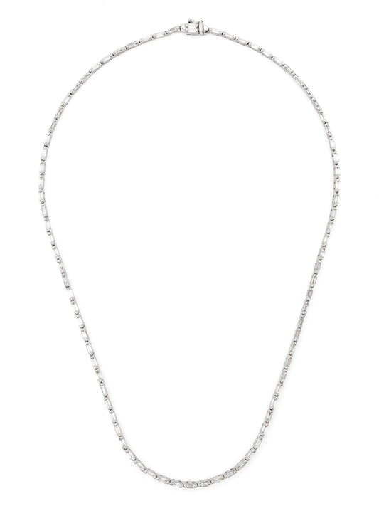 18kt white gold Linear diamond tennis necklace
