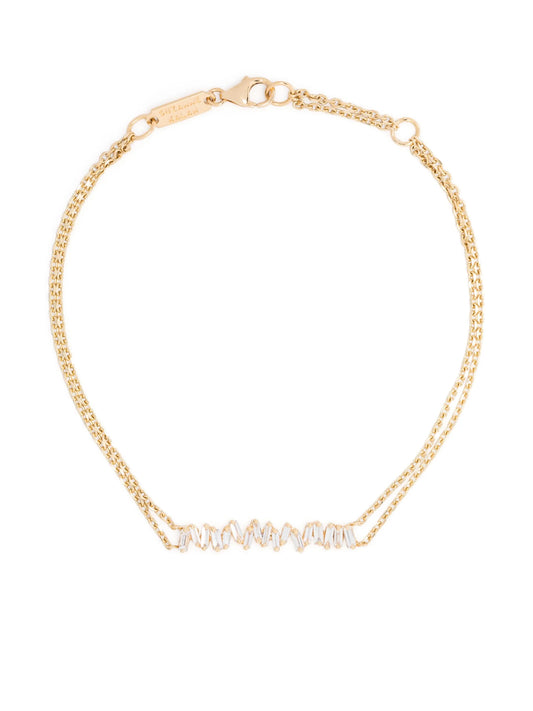 18kt yellow gold diamond bar bracelet