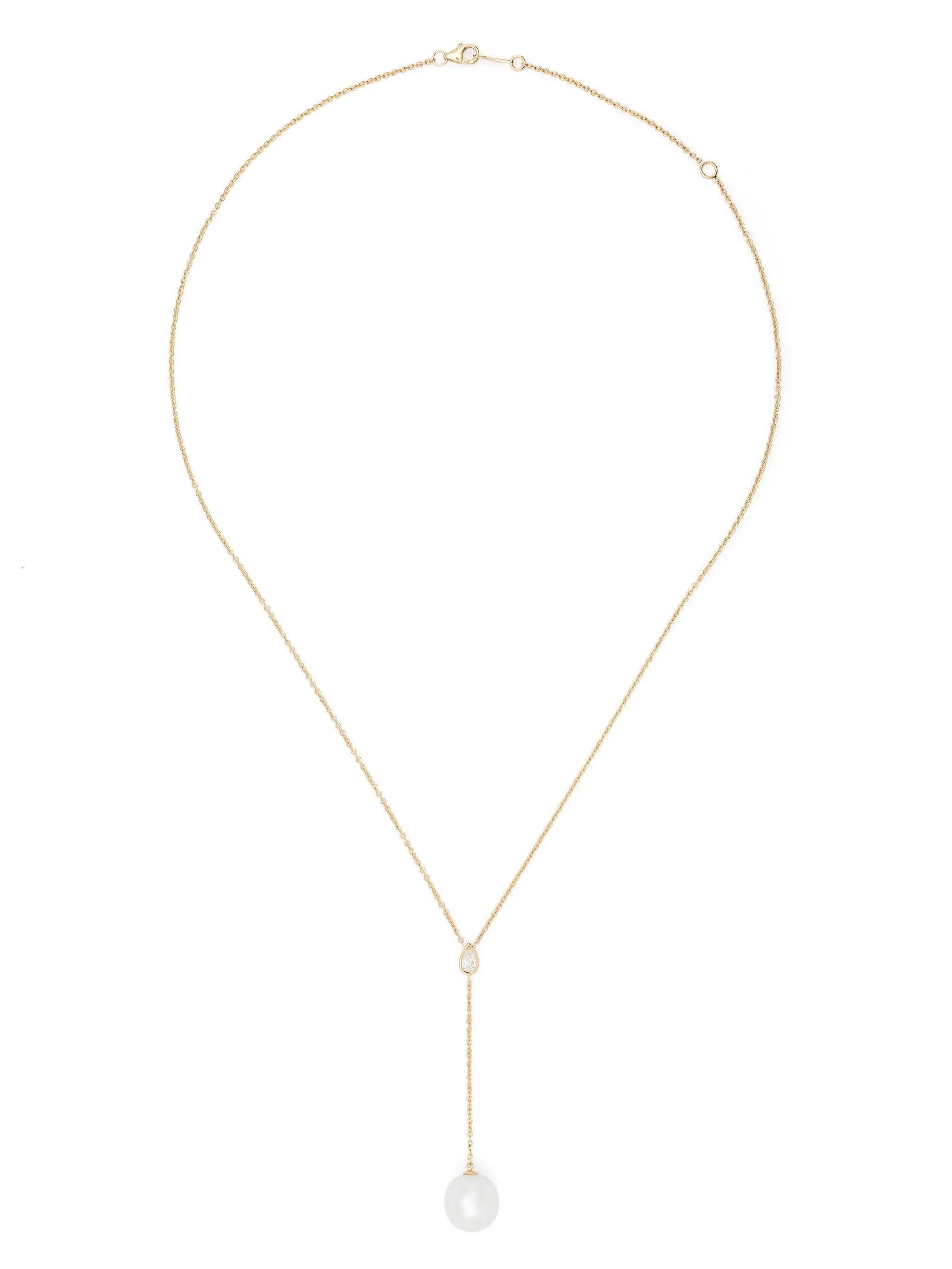 14kt yellow gold Sea Of Beauty pearl and diamond necklace