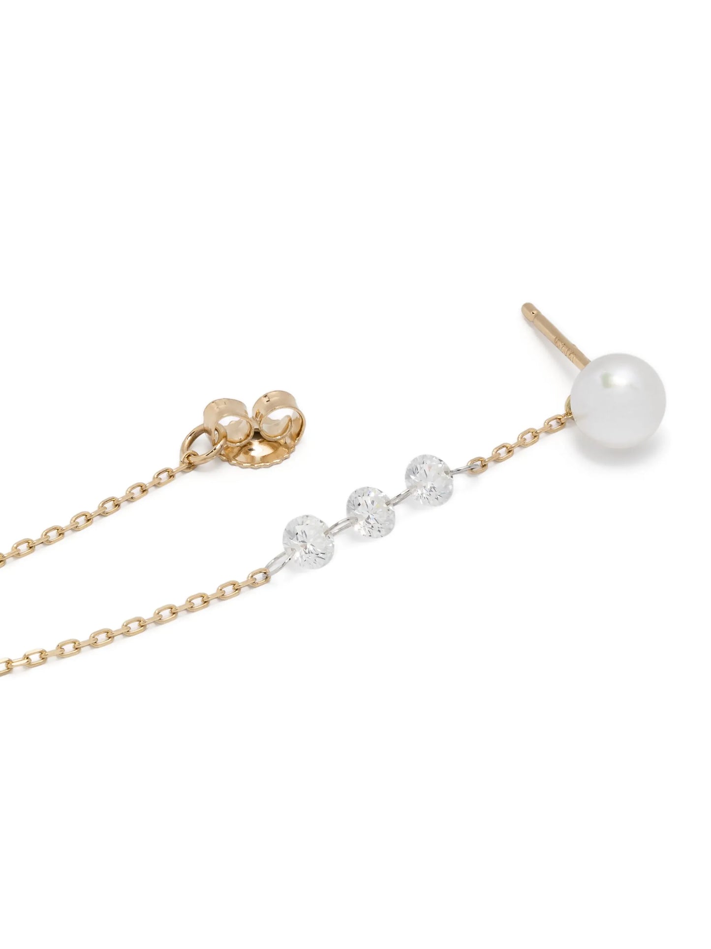 14kt yellow gold Sea Of Beauty pearl and diamond chain earrings