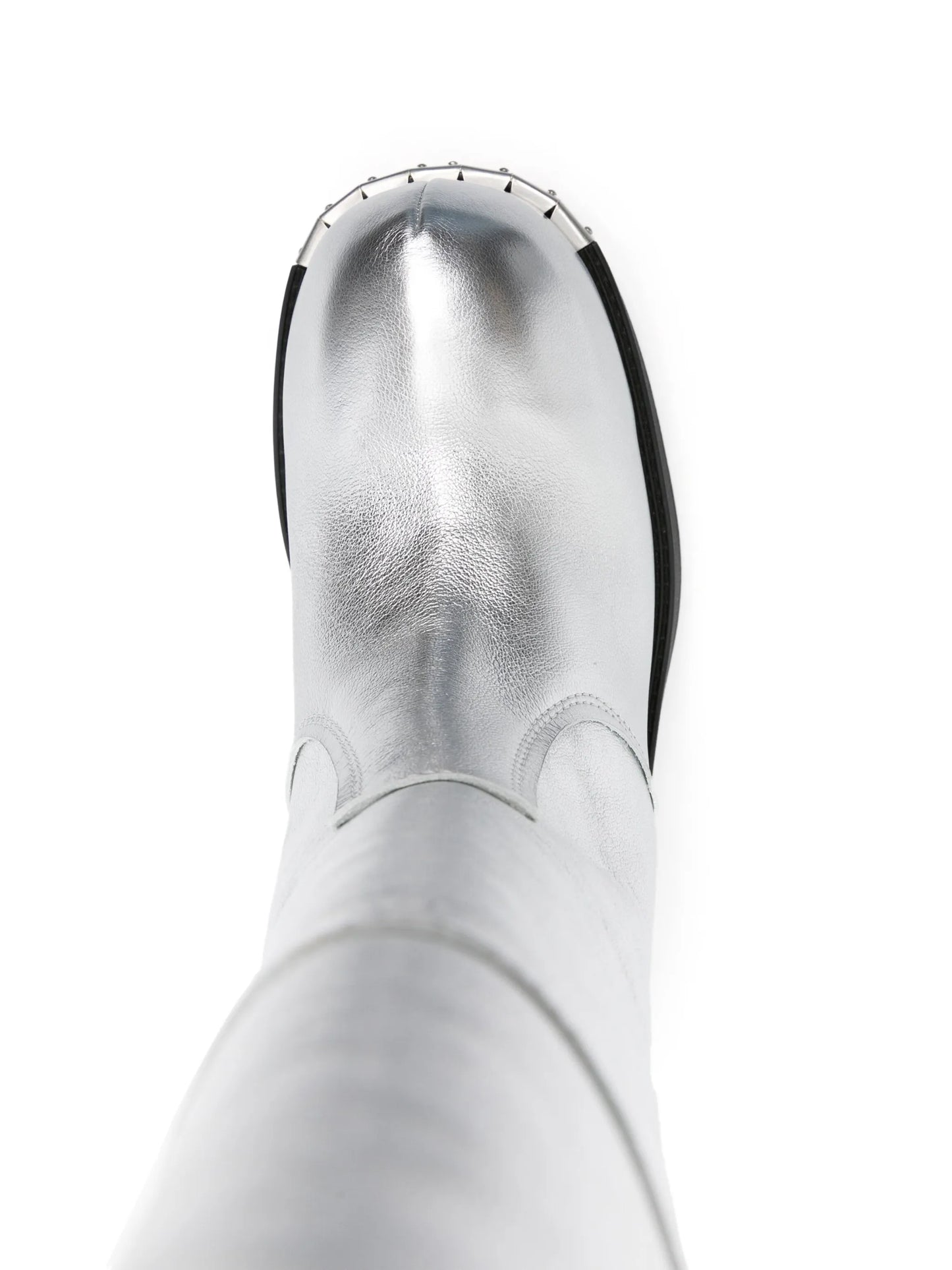 Biker metallic-leather boots