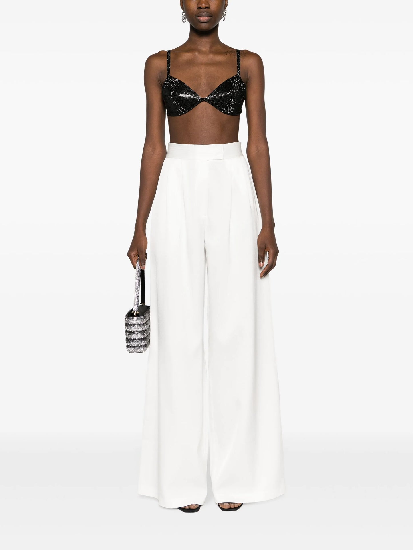 wide-leg satin trousers