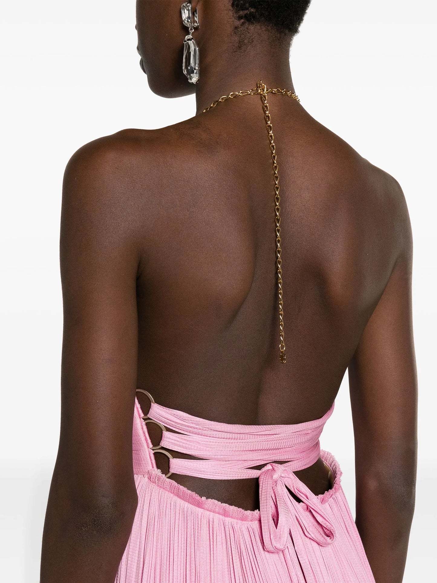 Summer pleated silk gown