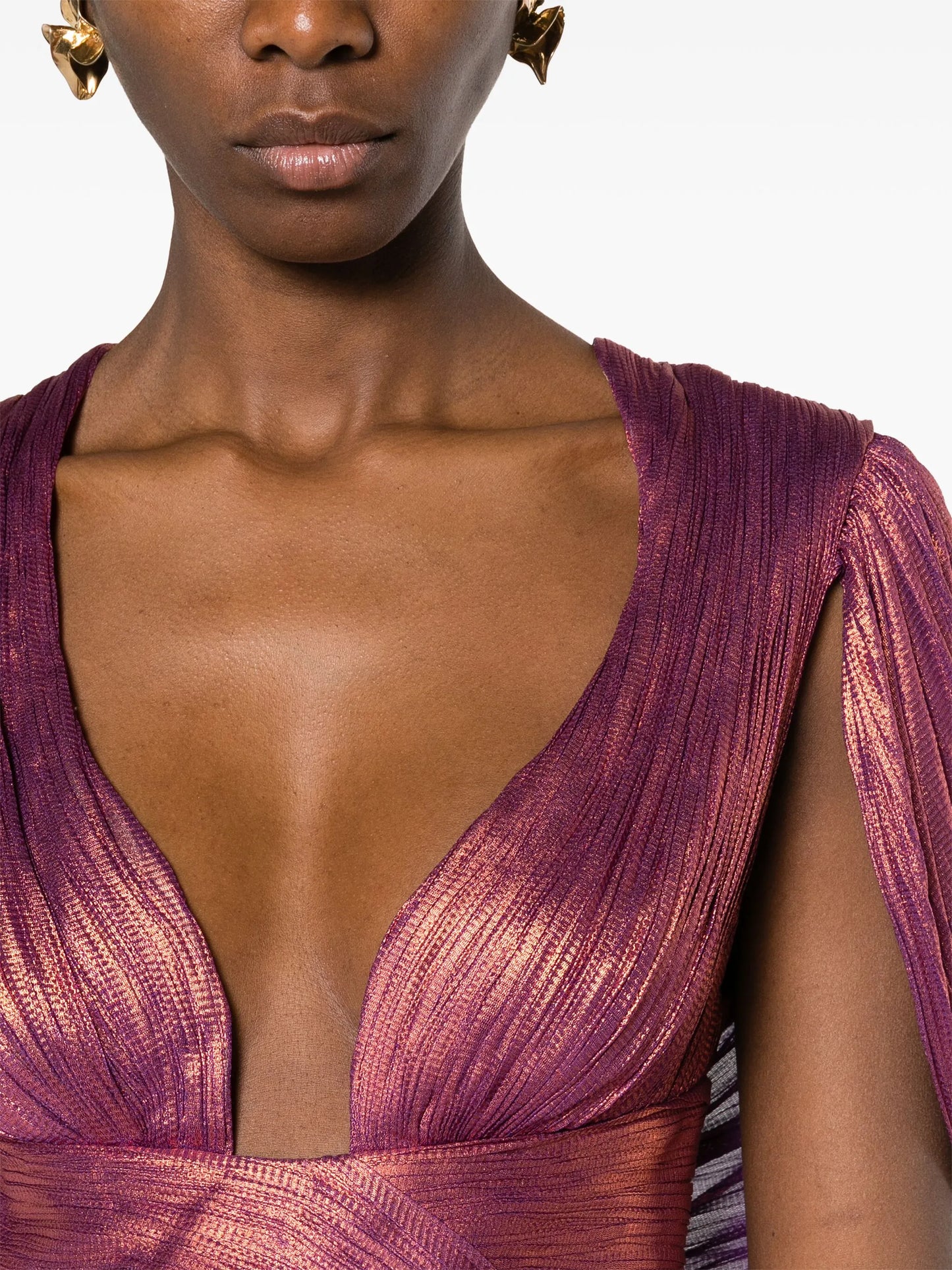 Laurel plissé-silk gown