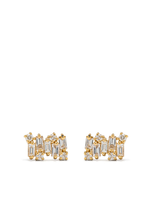18kt yellow gold Shimmer diamond stud earrings