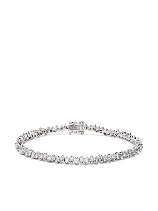 18kt white gold Princess Midi diamond tennis bracelet