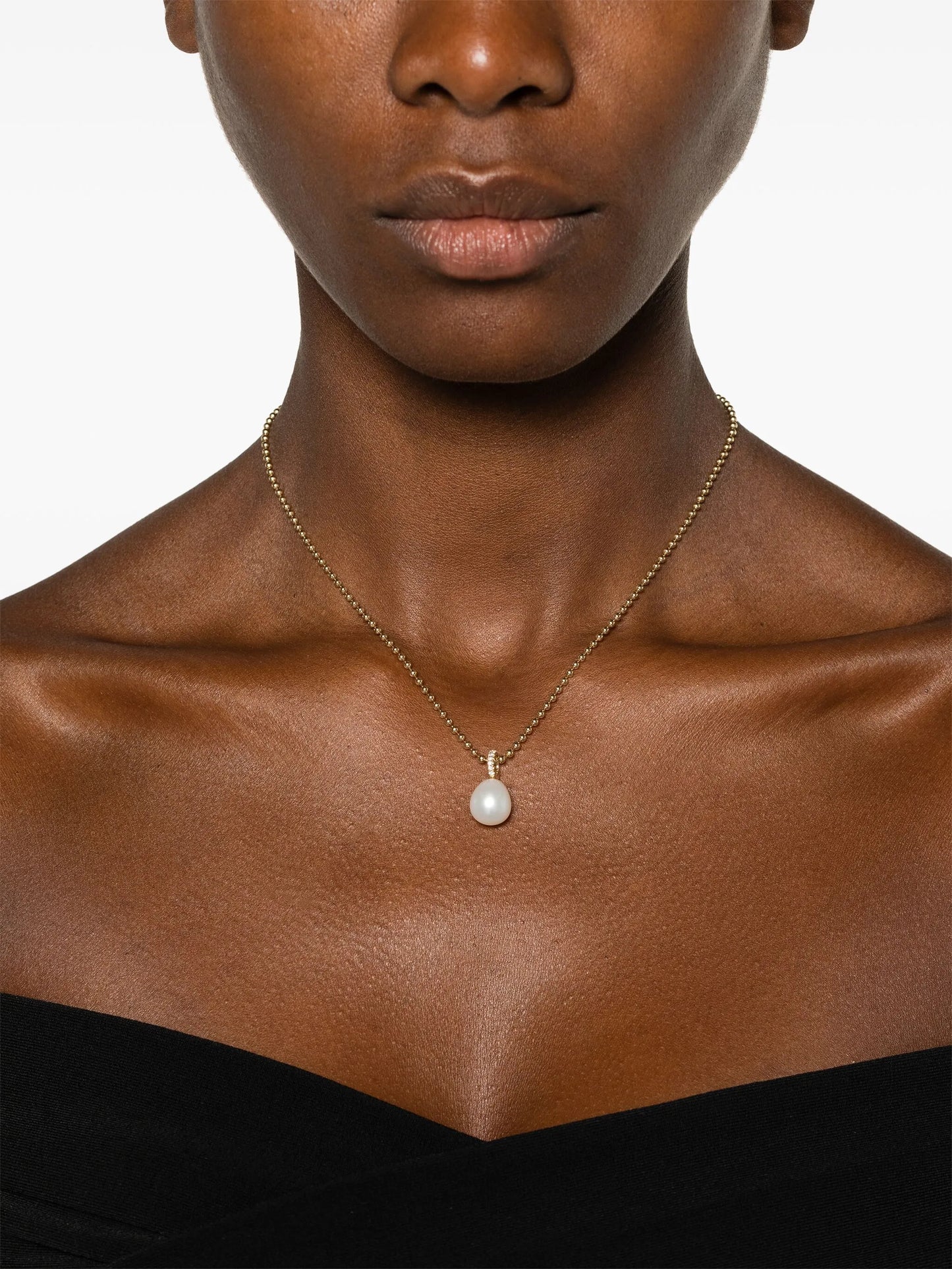 14kt gold Sea Of Beauty pearl and diamond medium necklace