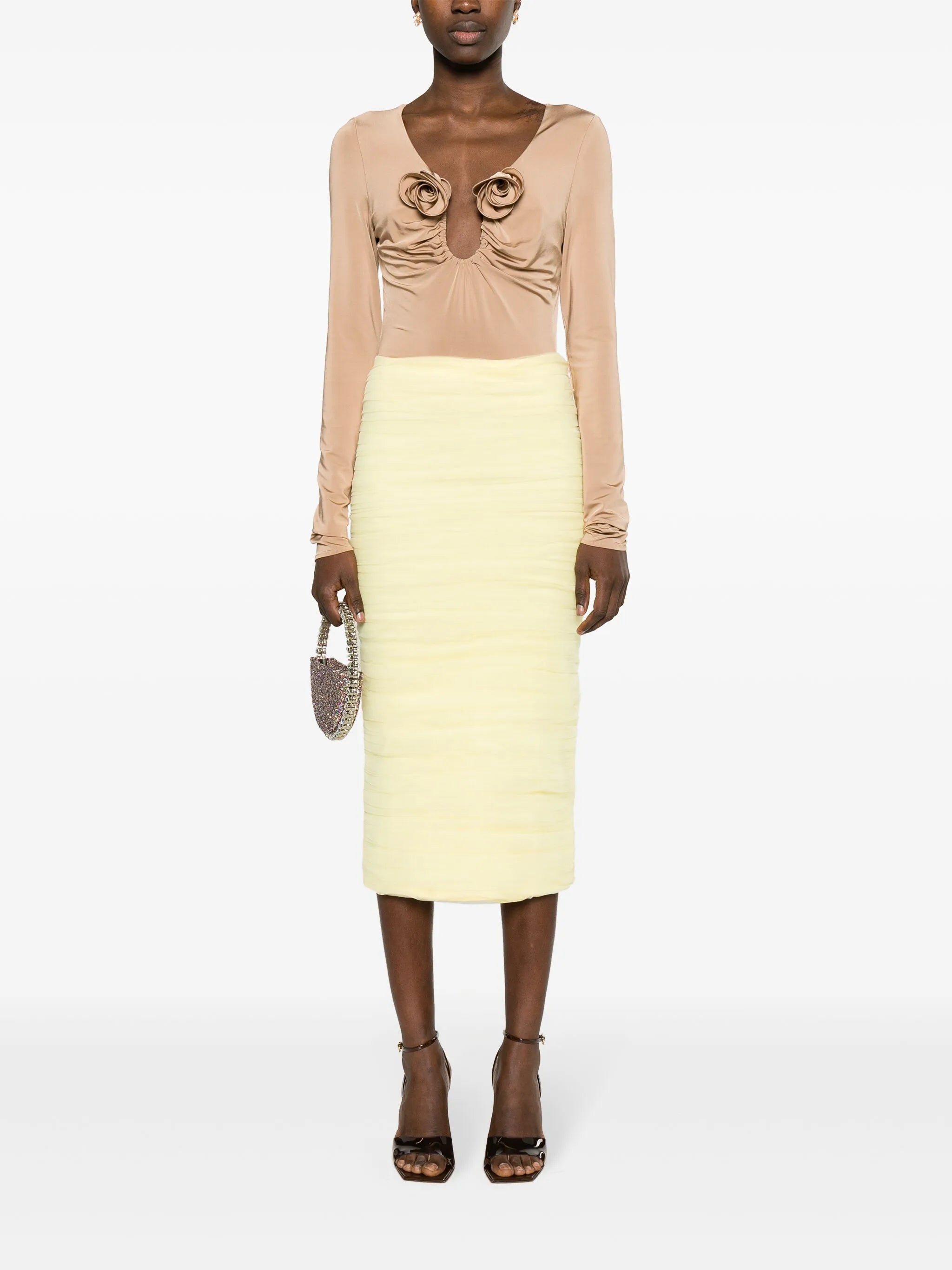 draped tulle pencil skirt