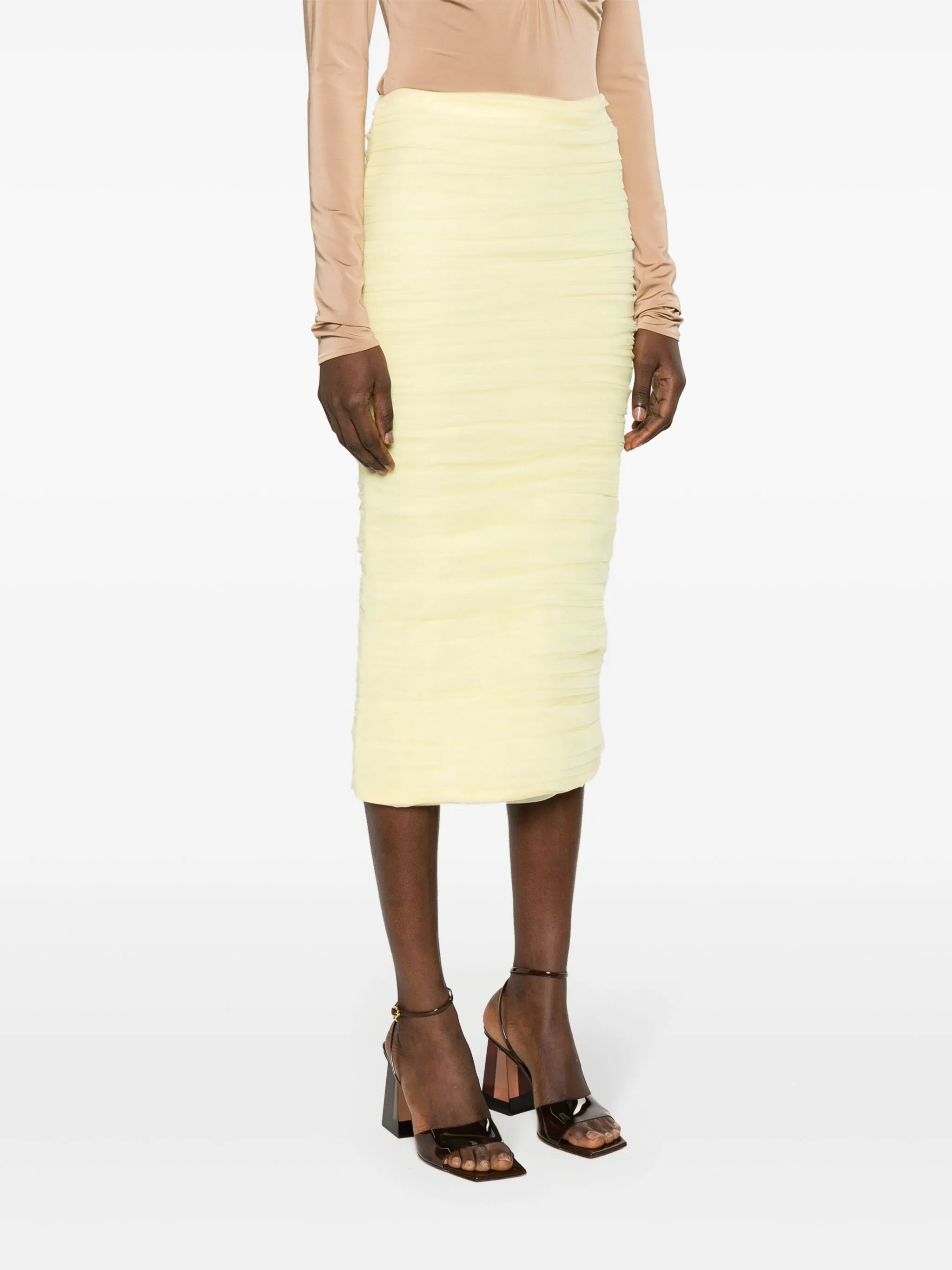 draped tulle pencil skirt