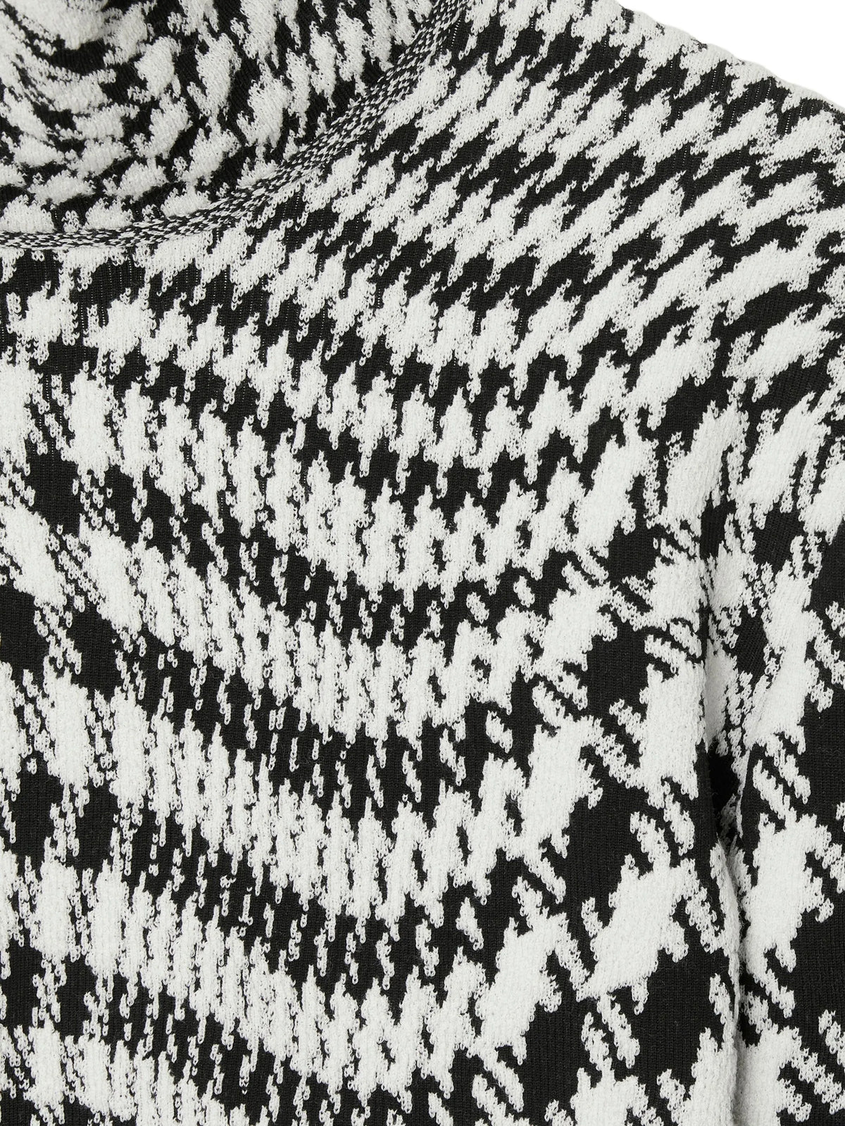 high-neck houndstooth jacquard jumper