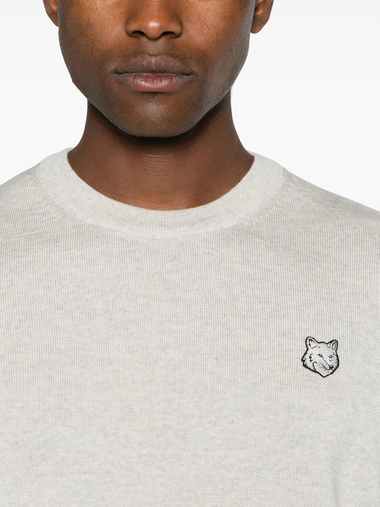 logo-patch cotton jumper