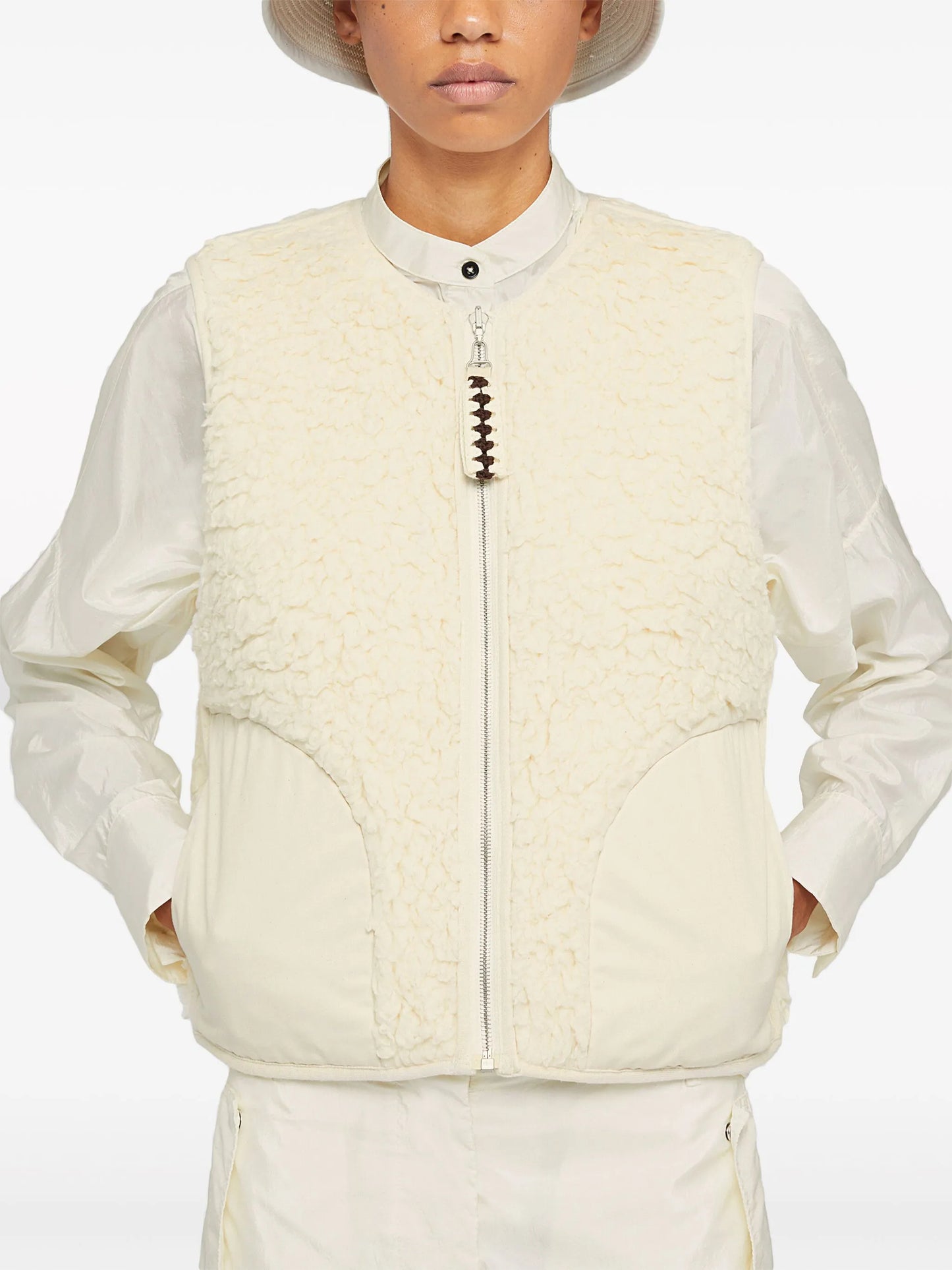 zip-up cotton gilet