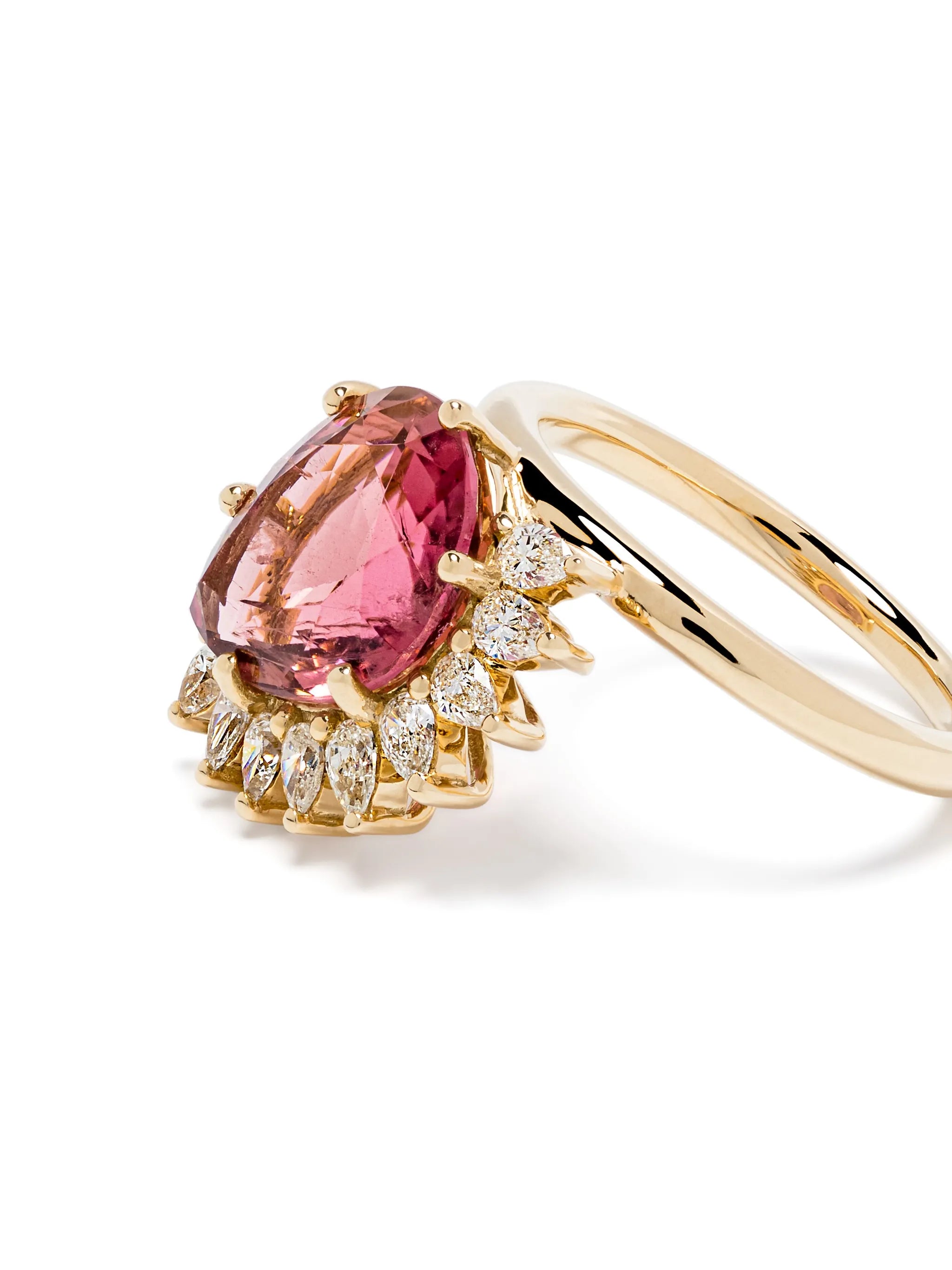 18kt yellow gold pink tourmaline Sun Nº3 ring