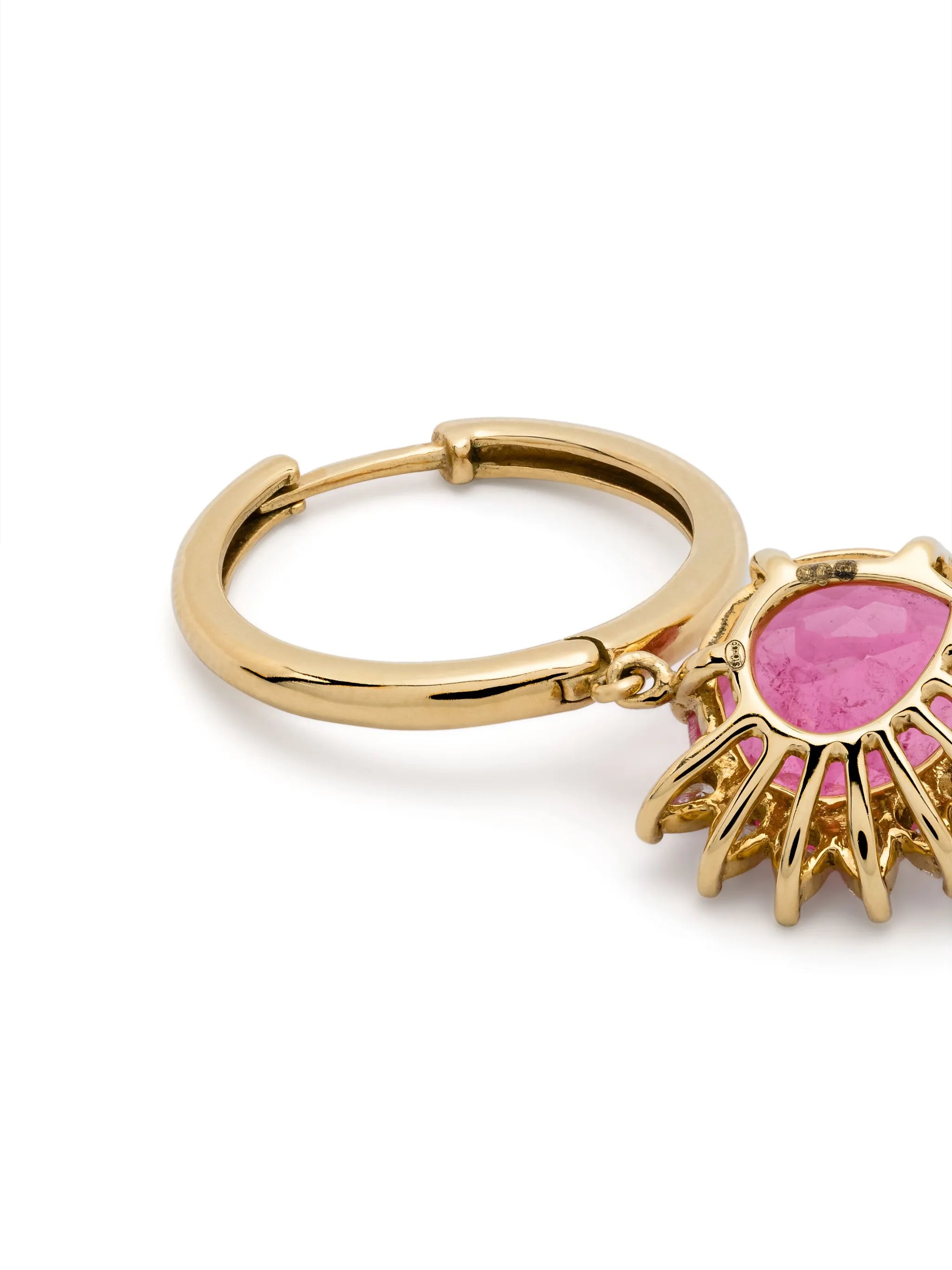 18kt yellow gold Sun Nº2 diamond and tourmaline single earring