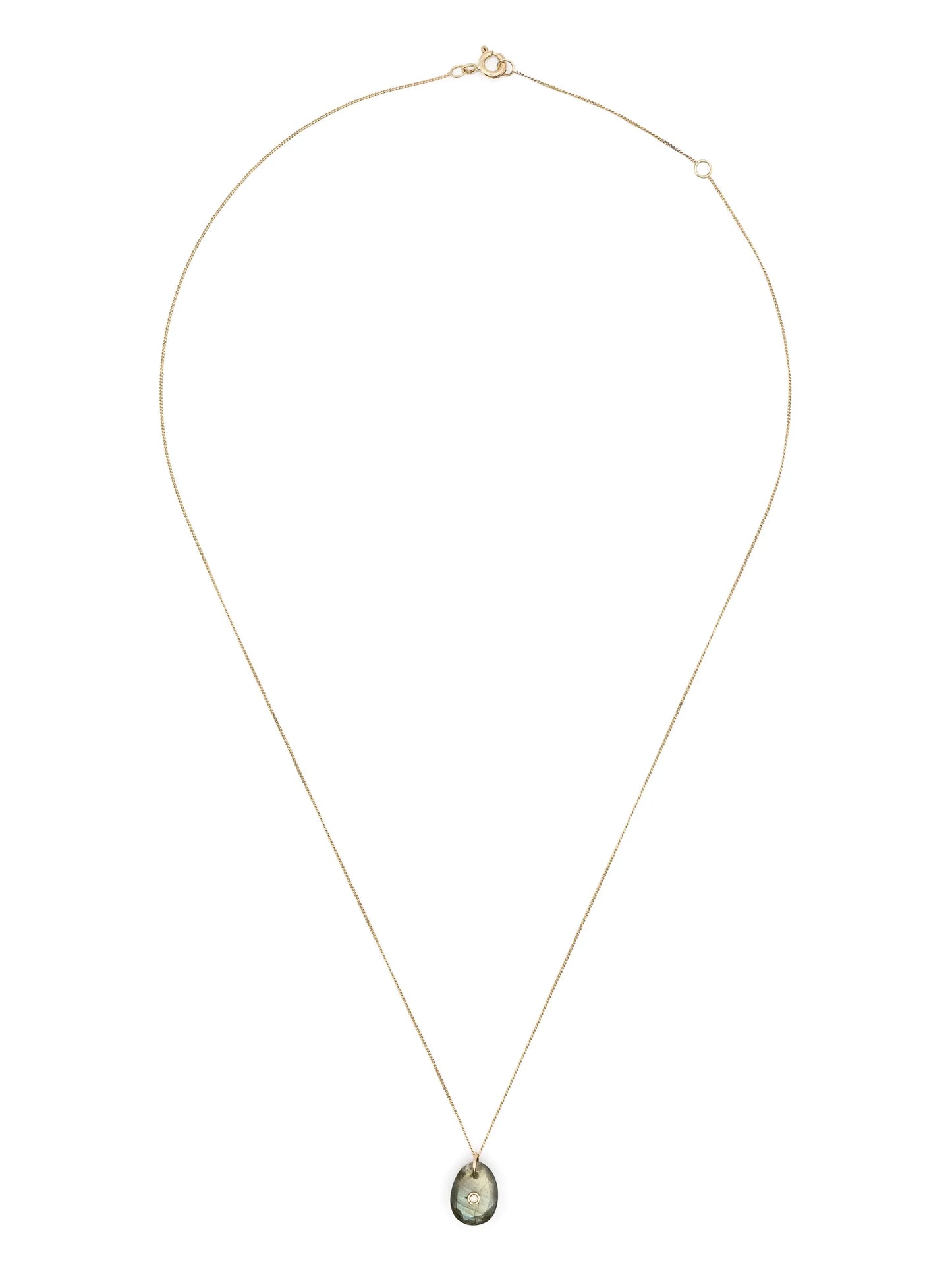 9kt yellow gold Orso diamond and labradorite necklace