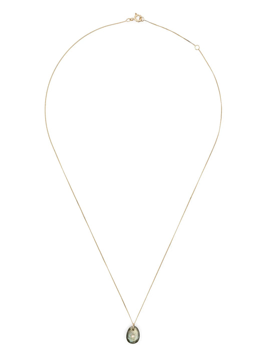 9kt yellow gold Orso diamond and labradorite necklace