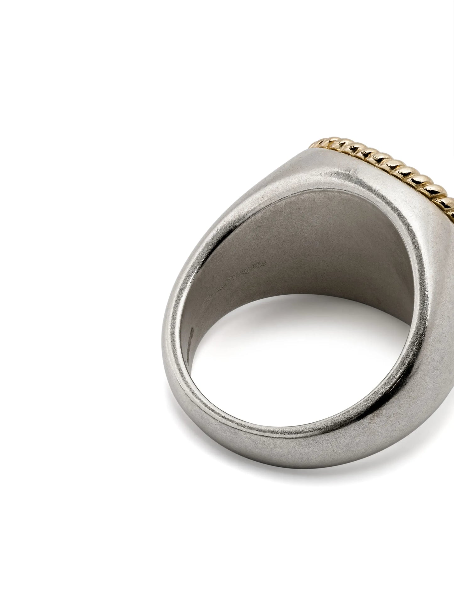 9kt yellow gold and sterling silver Bowie diamond ring