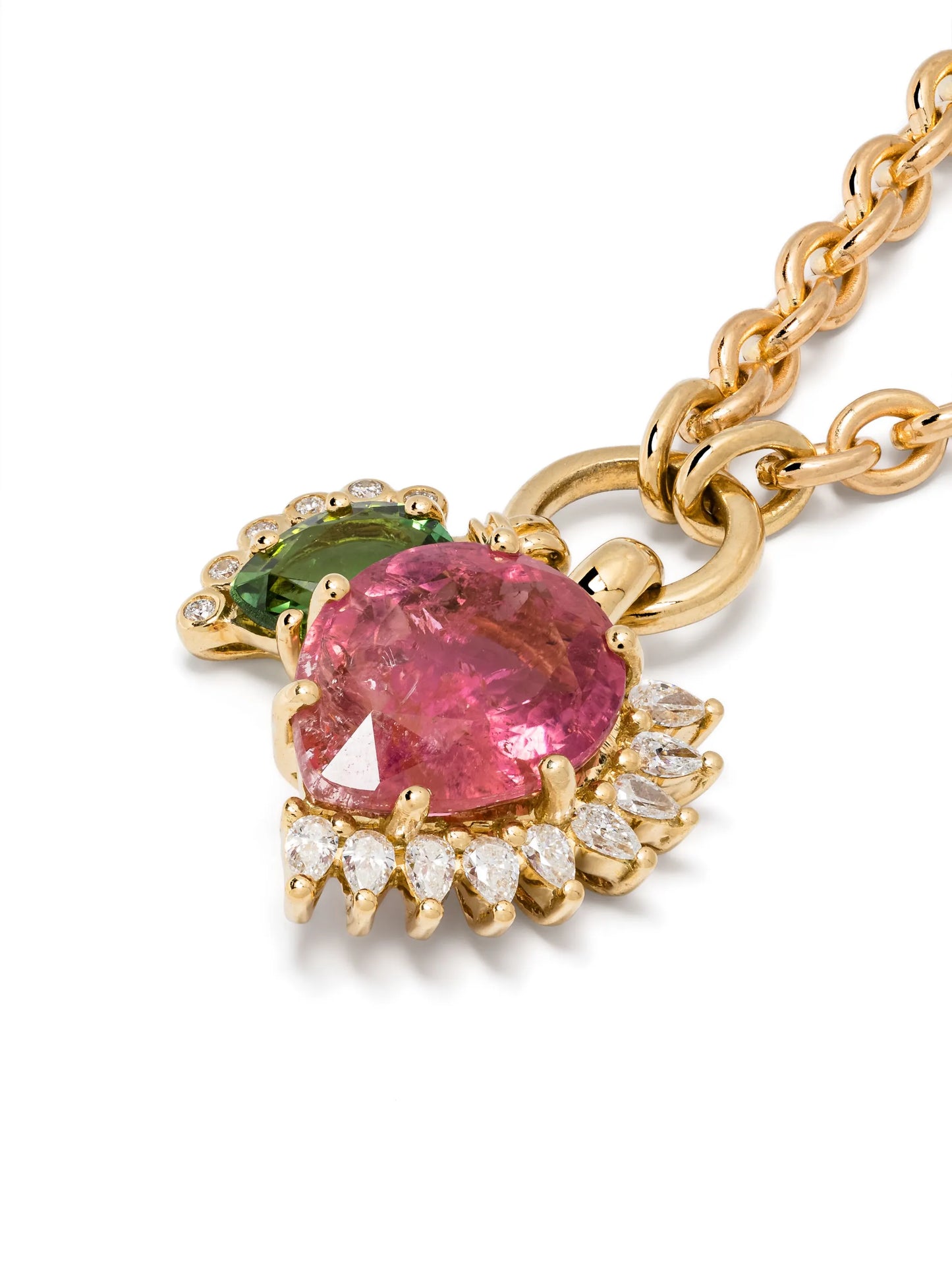 18kt yellow gold Sun Nº2 diamond and tourmaline necklace