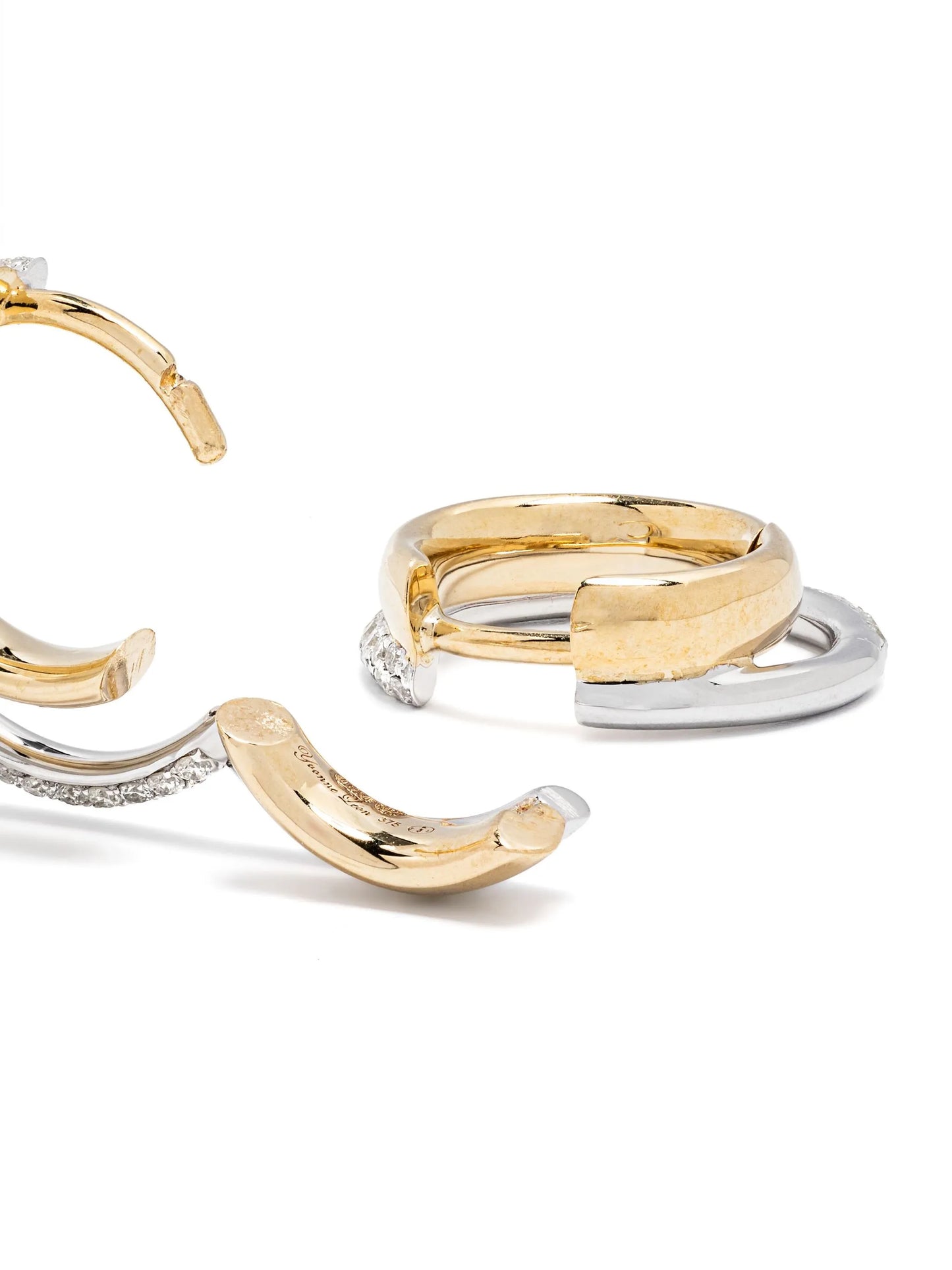 9kt white and yellow gold Créoles hula hoop