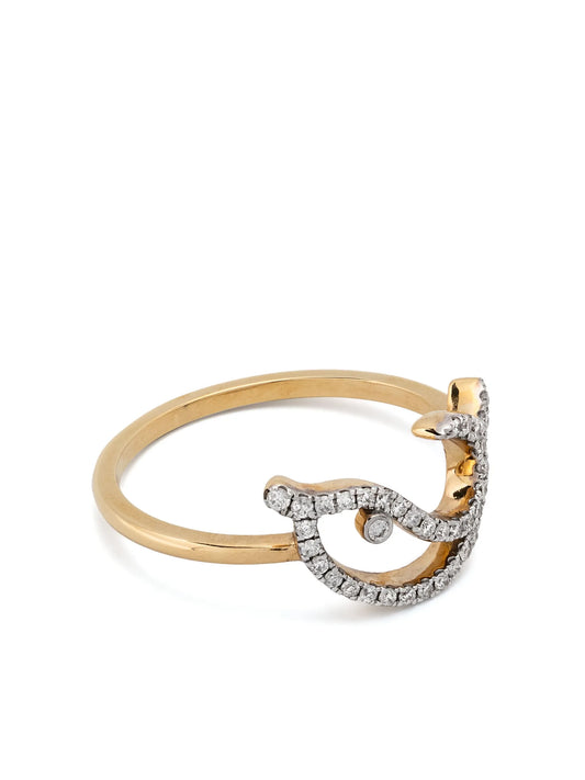 18kt yellow gold Bague Fil Dauphin diamonds ring