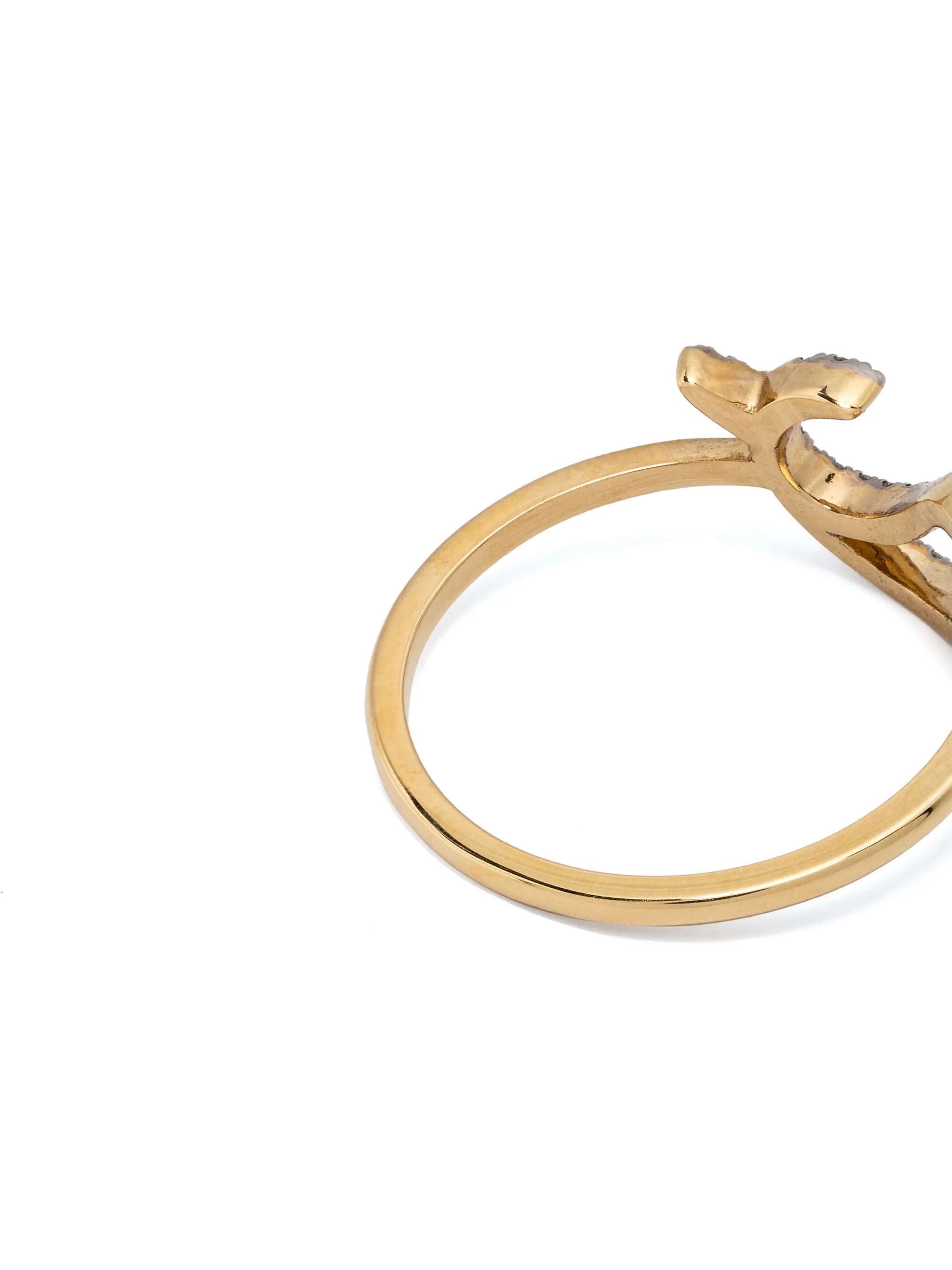 18kt yellow gold Bague Fil Dauphin diamonds ring