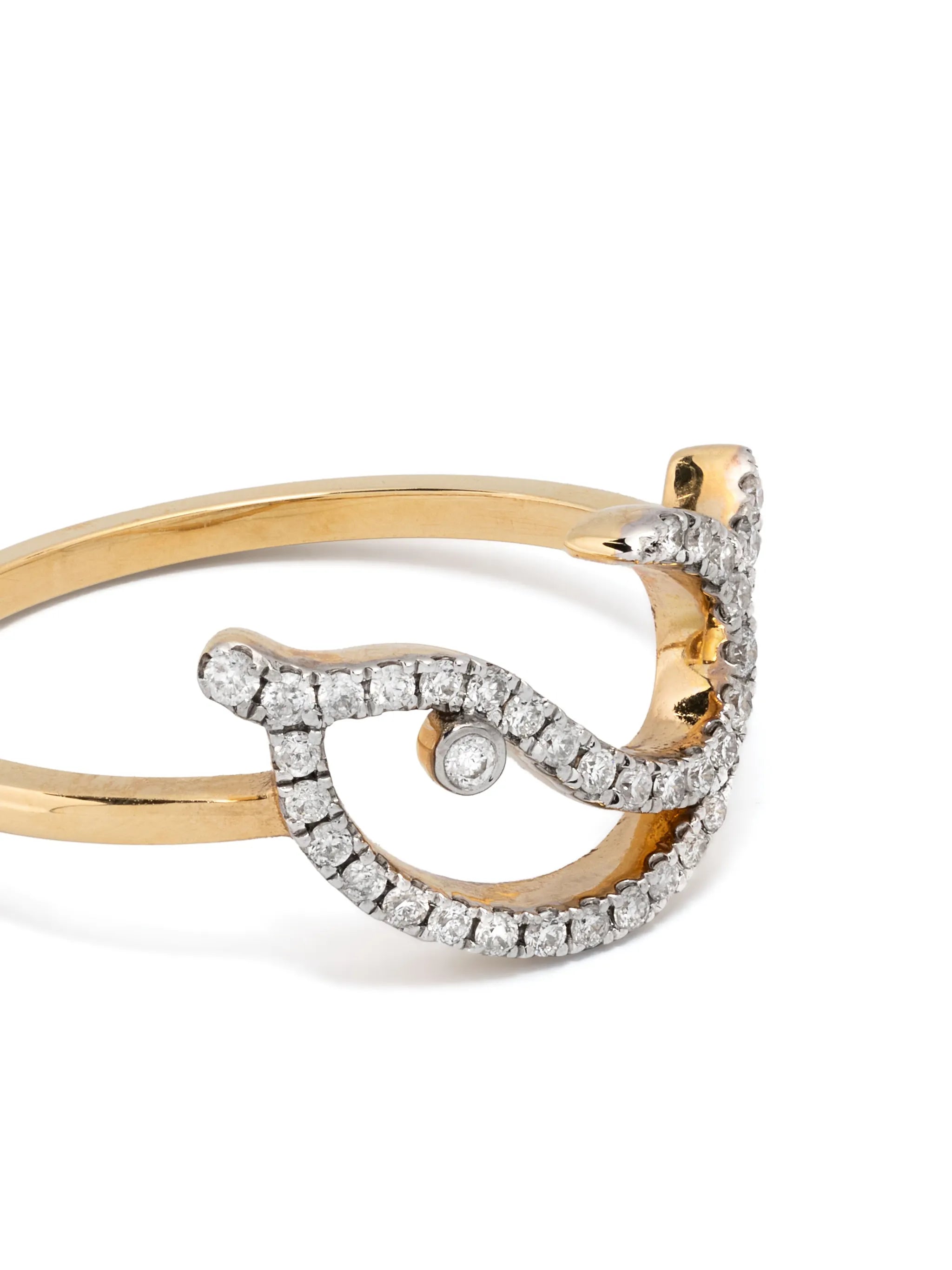 18kt yellow gold Bague Fil Dauphin diamonds ring