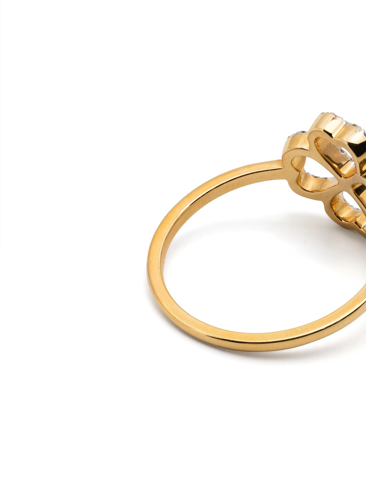 18kt yellow gold Bague Fil Trèfle diamonds ring