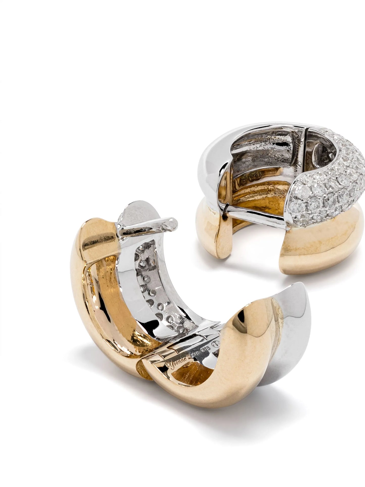 9kt white gold Mini Créoles Bouées