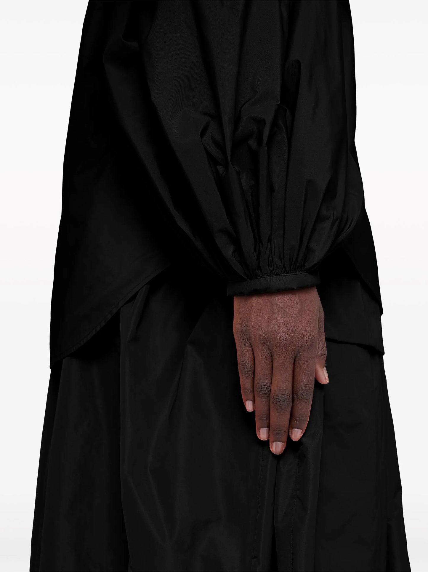 puff-sleeved taffeta shirt