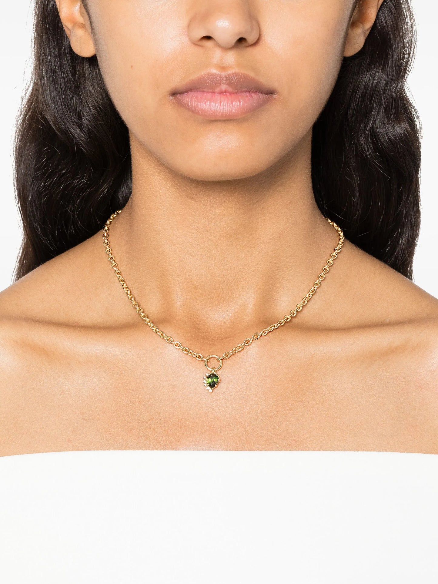 18kt yellow gold Sun Nº2 diamond necklace