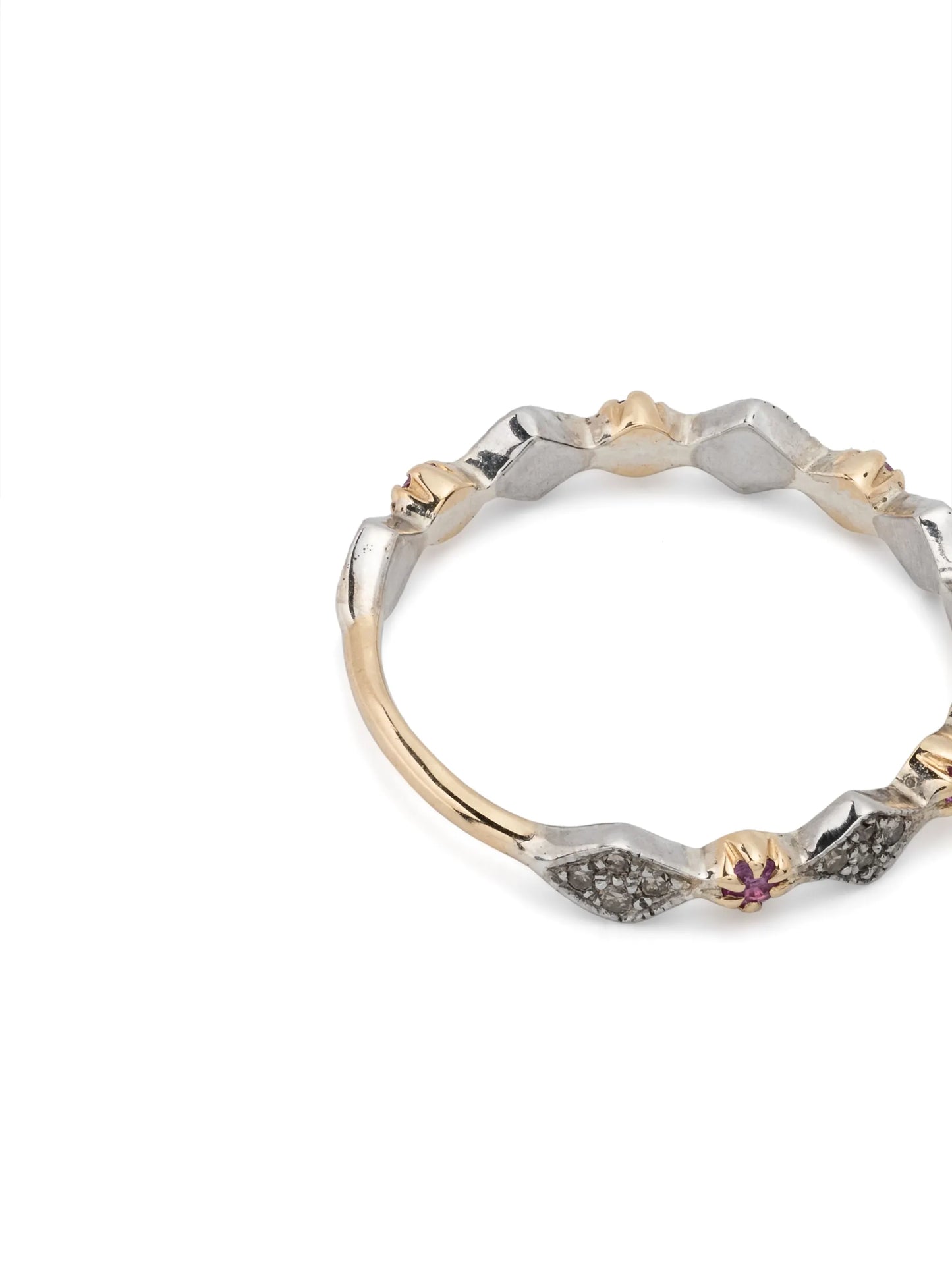 sterling silver Ava N°1 diamond and pink sapphire ring