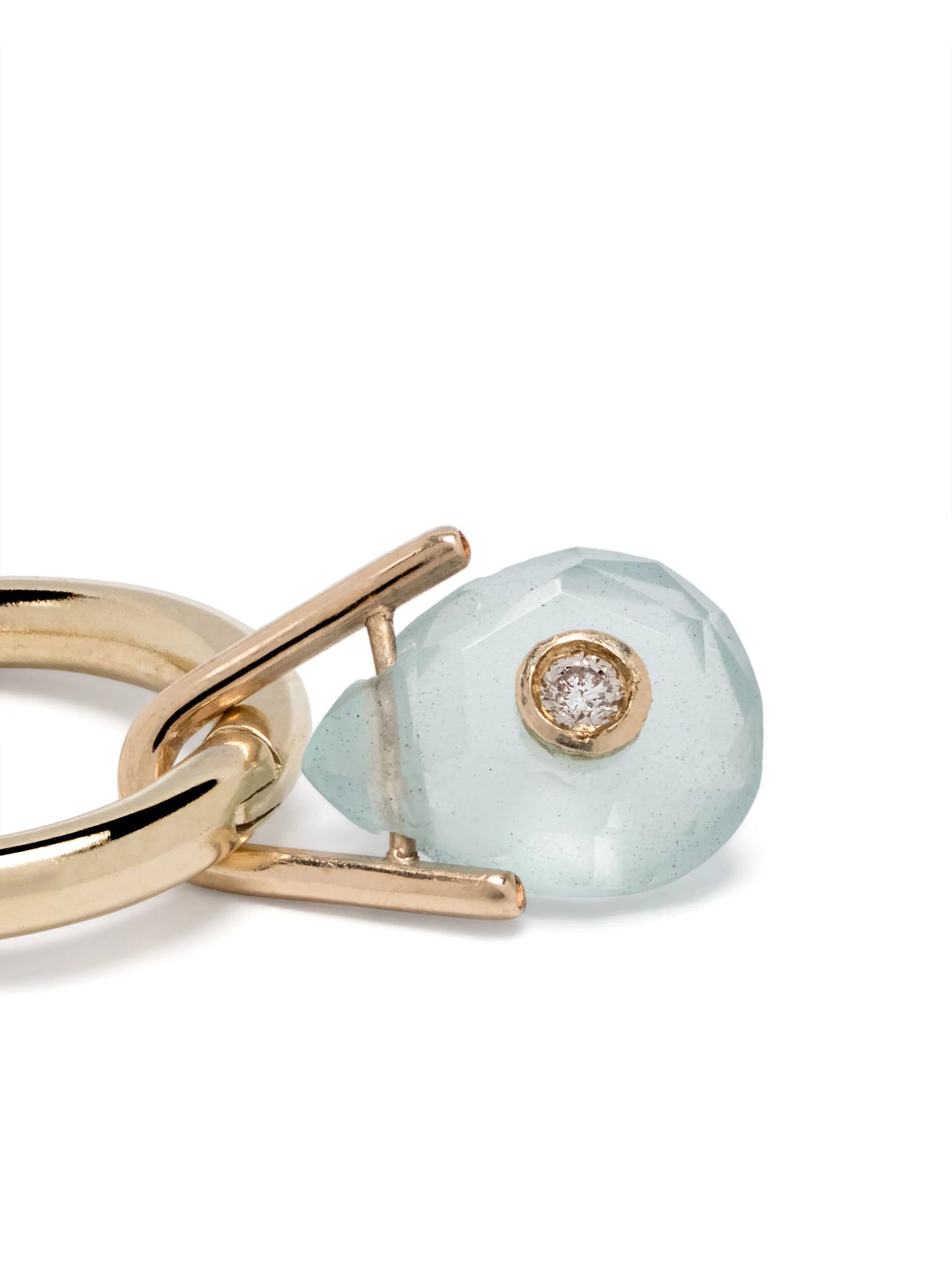 9kt white gold Orso aquamarine and diamond single earring