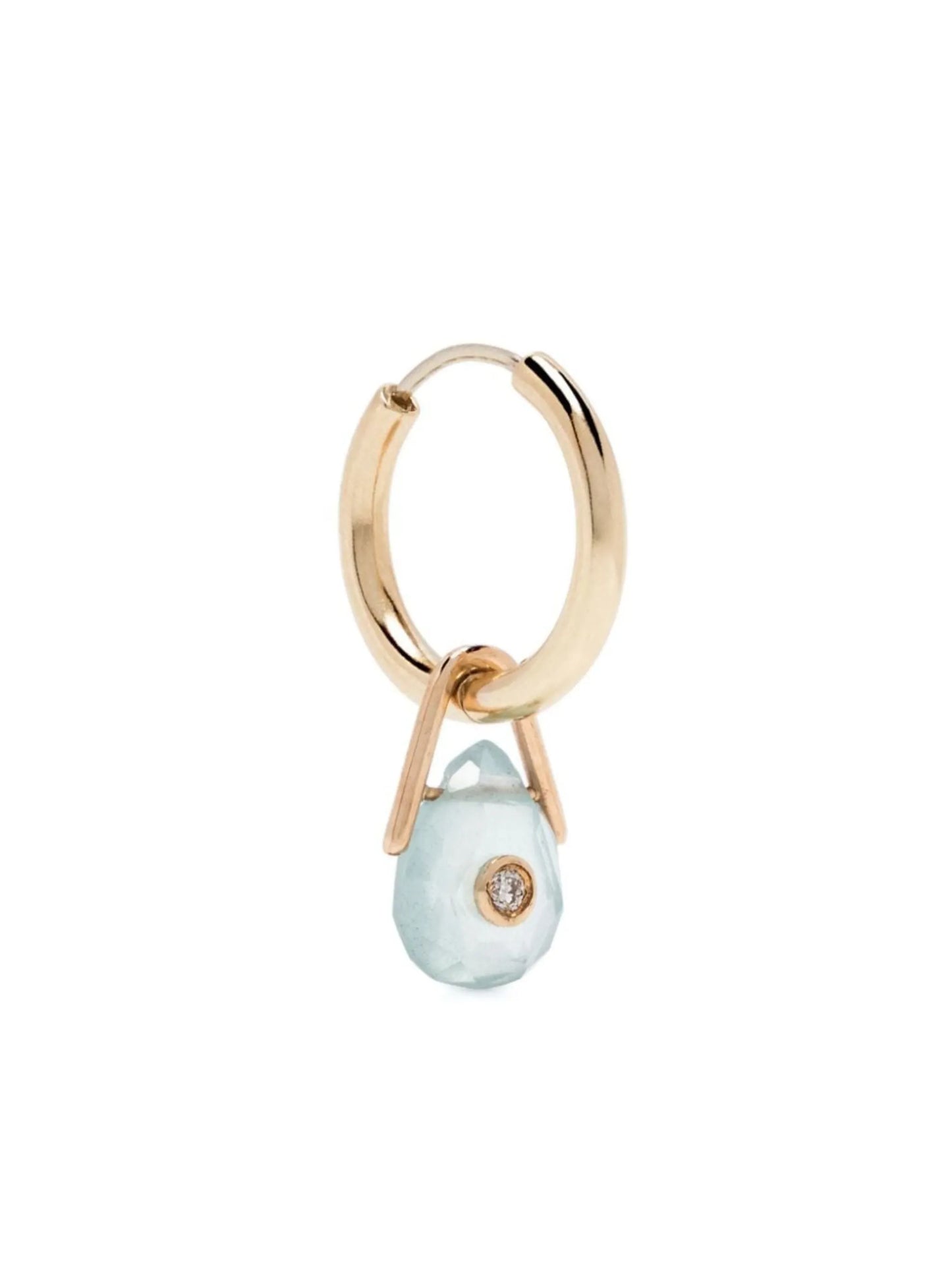 9kt white gold Orso aquamarine and diamond single earring