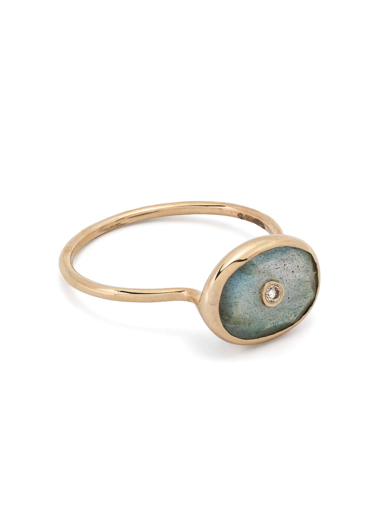 9kt yellow gold Orso diamond and labradorite ring
