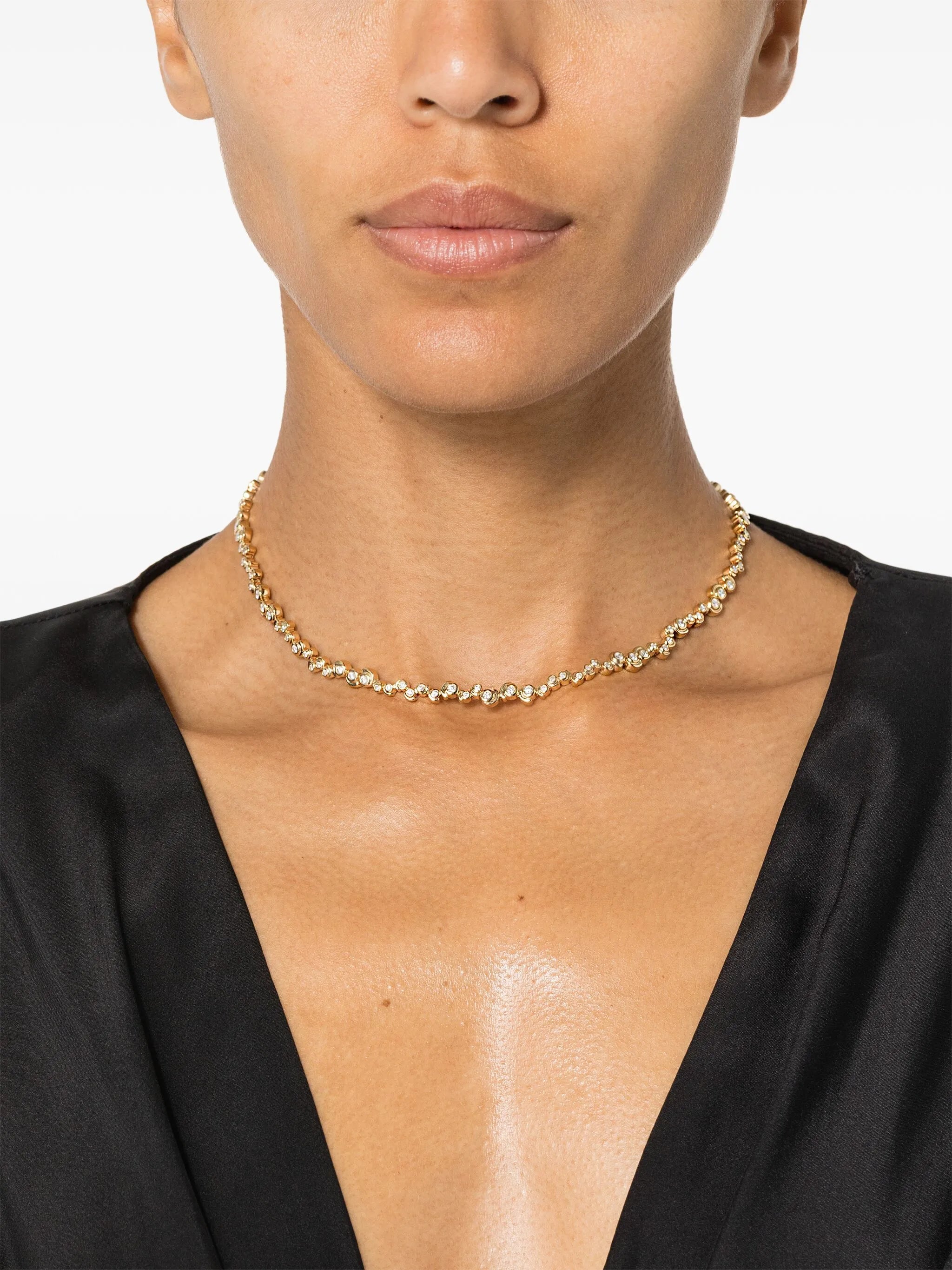 9kt yellow gold Collier Rivière Escargot necklace