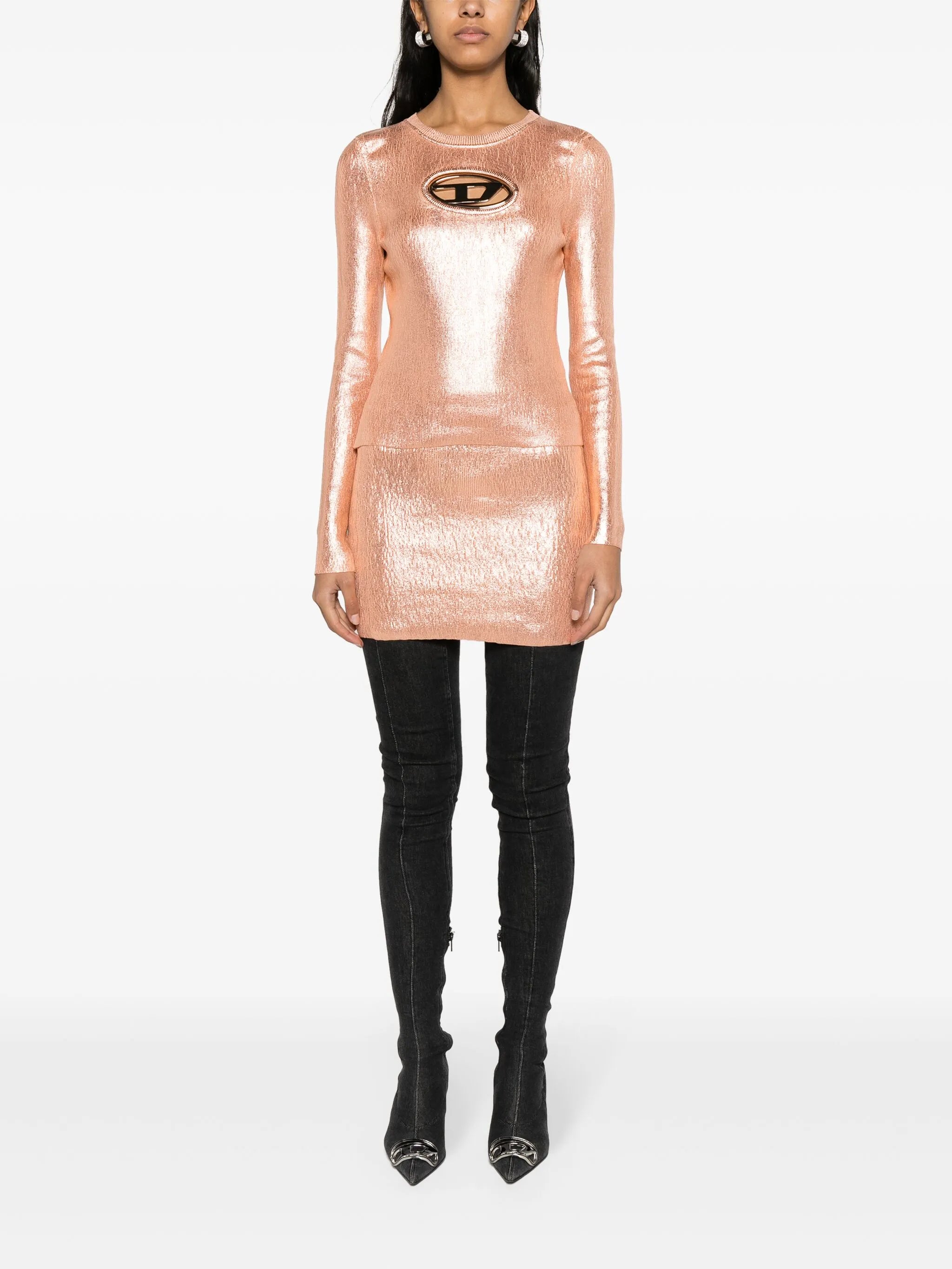 BR-M-Onerva foiled mini skirt