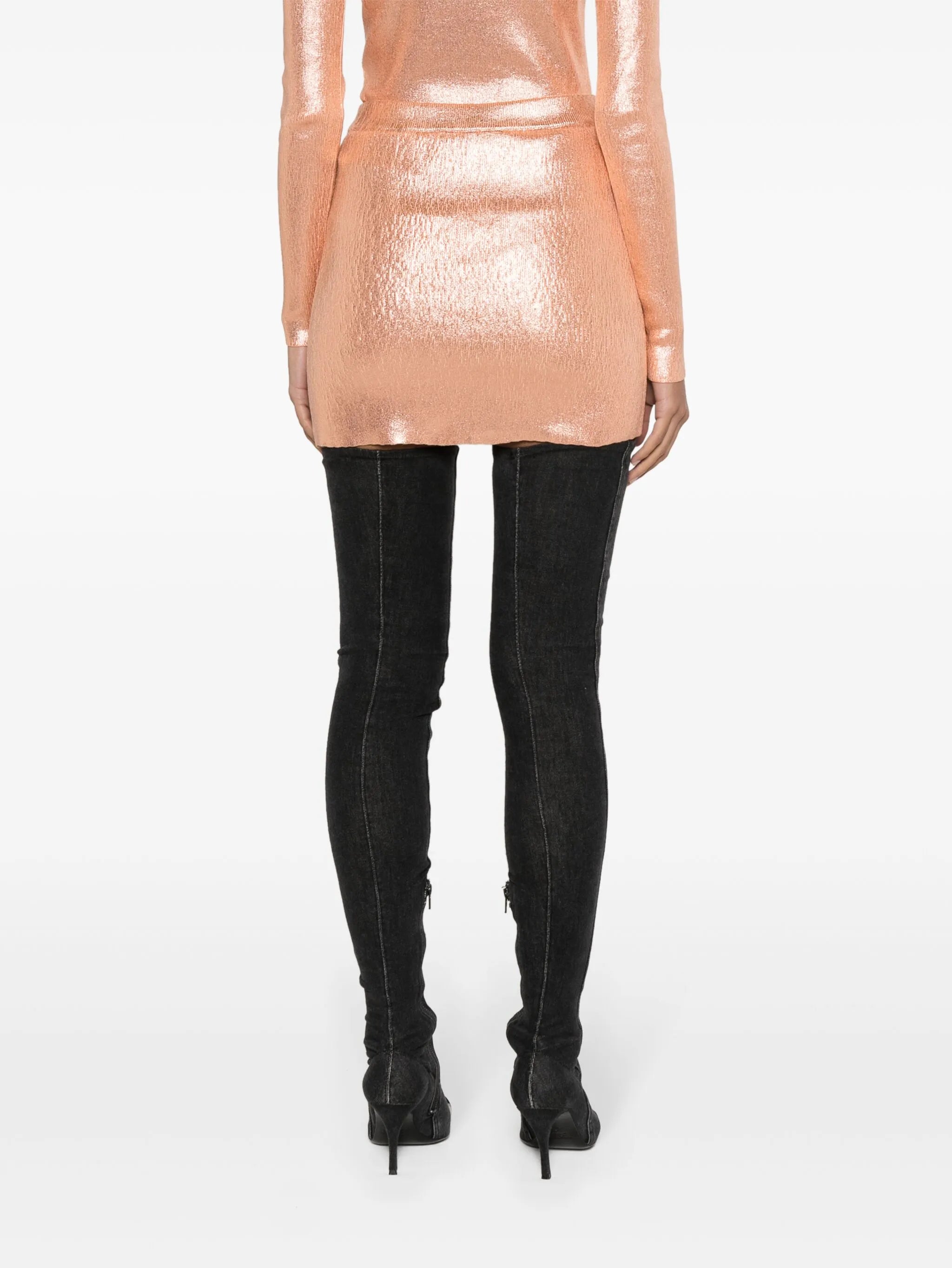 BR-M-Onerva foiled mini skirt