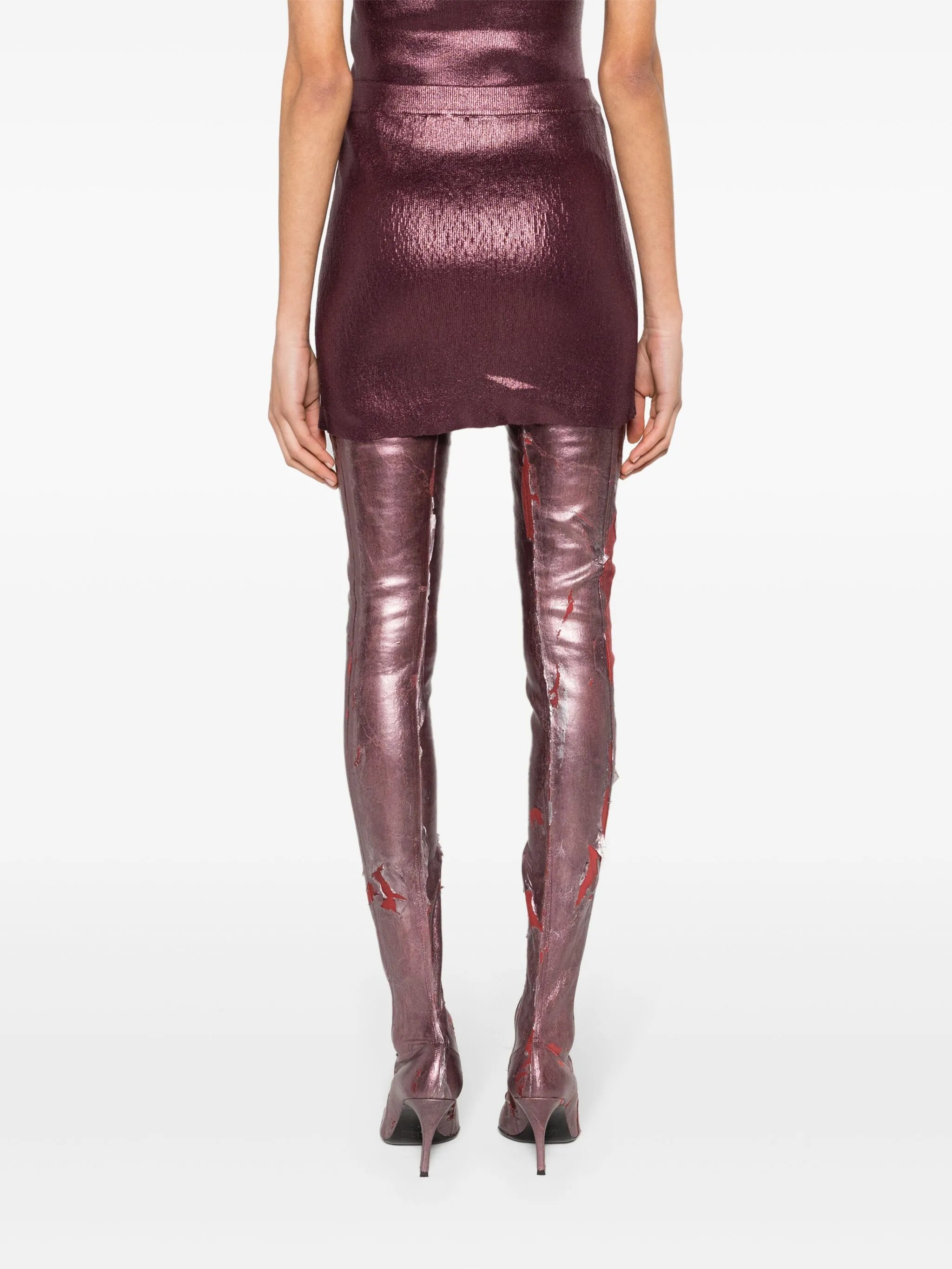 BR-M-Onerva foiled mini skirt
