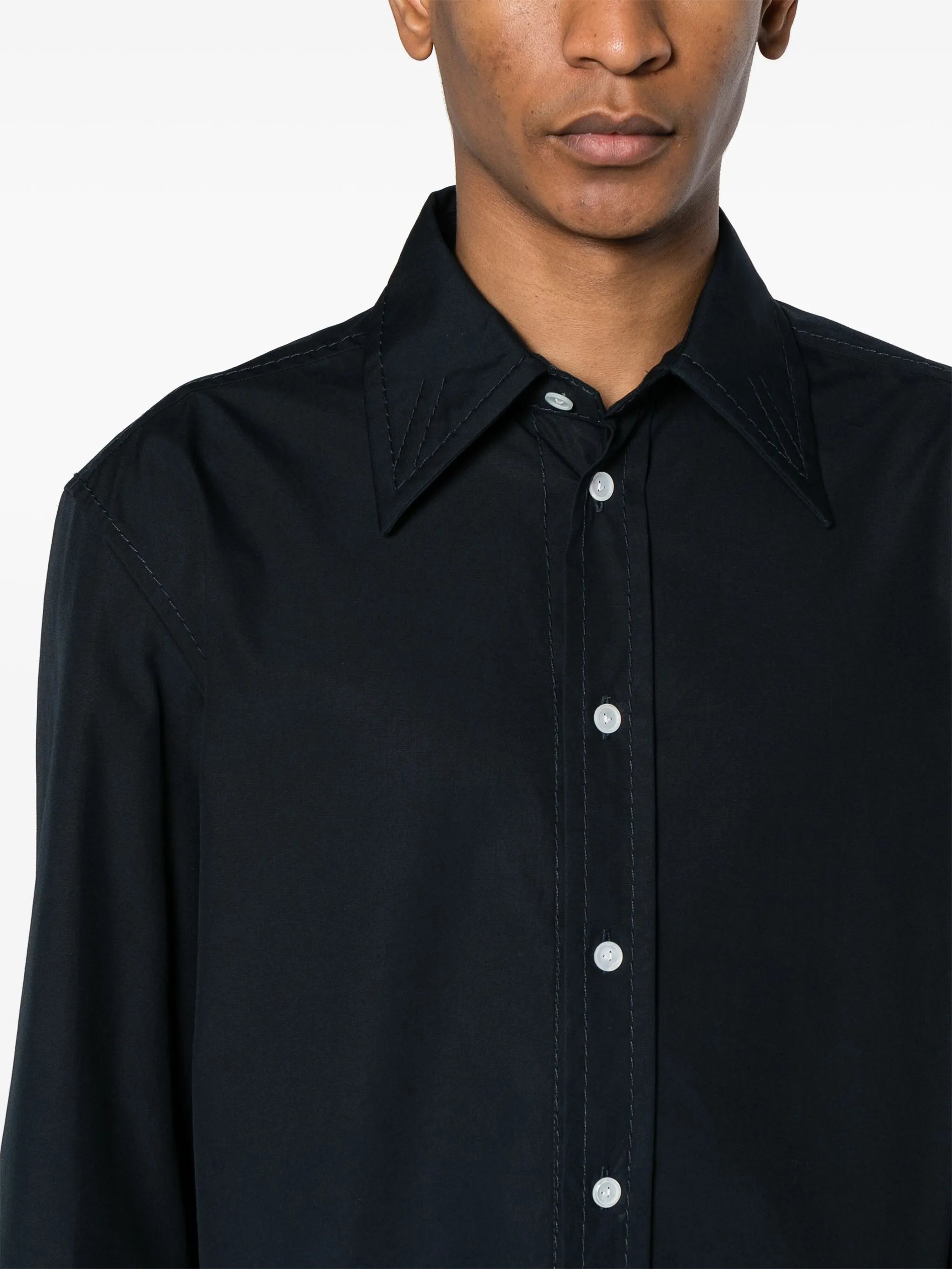 Compact button-up cotton shirt