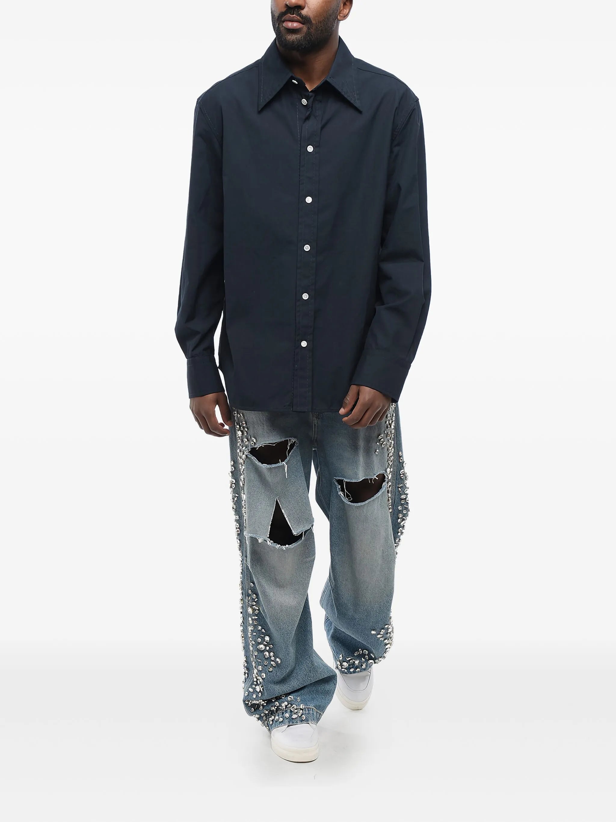 Compact button-up cotton shirt